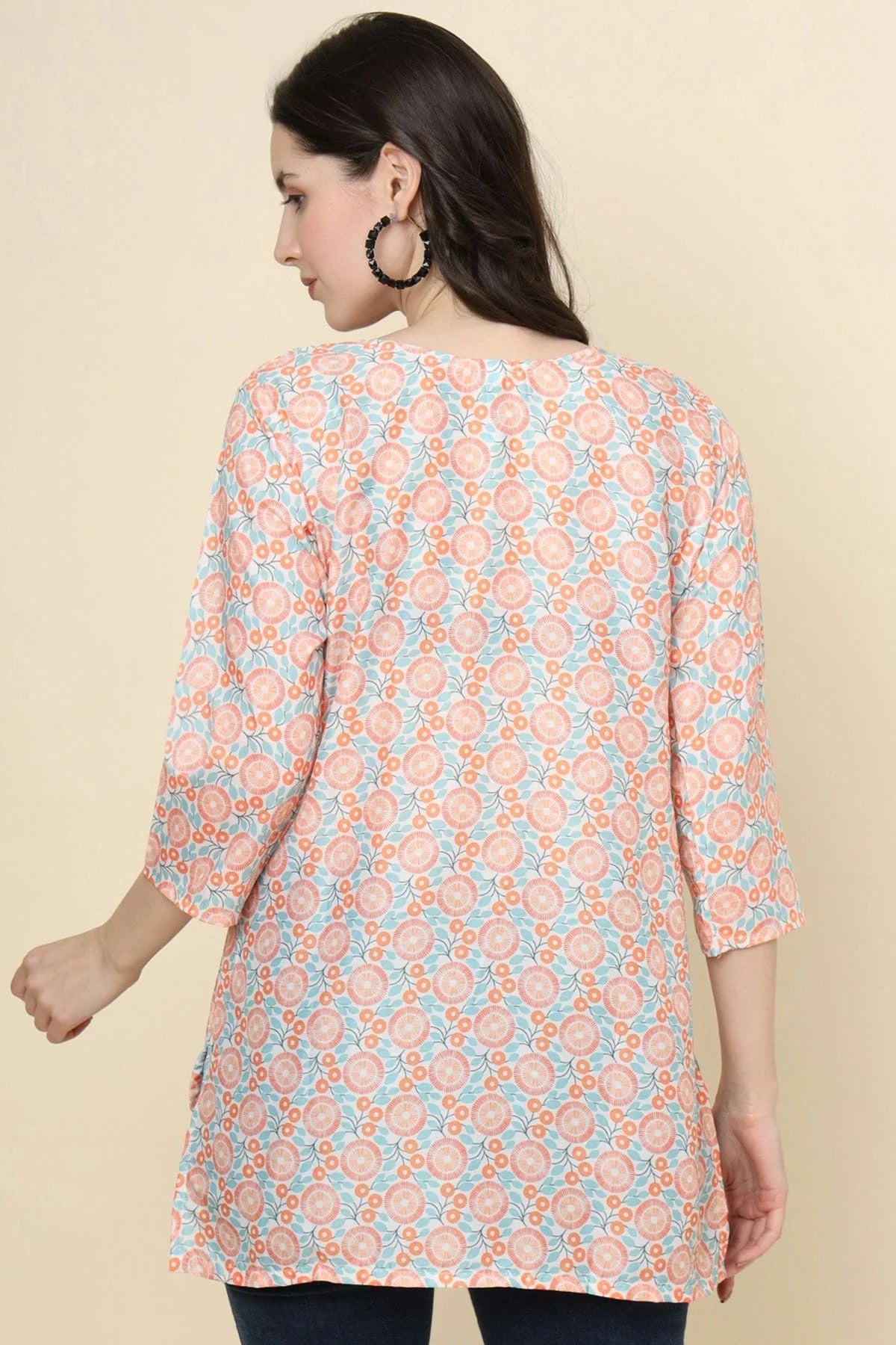 Pink Colour Cotton Printed Work Readymade Top TP1110783 A