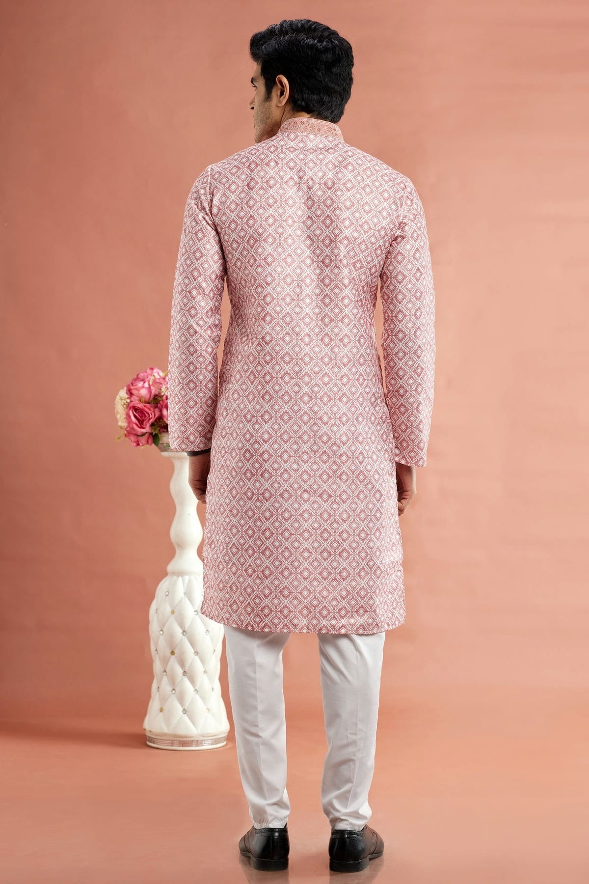 Pink Colour Cotton Thread Work Kurta Pajama KP1230167 B