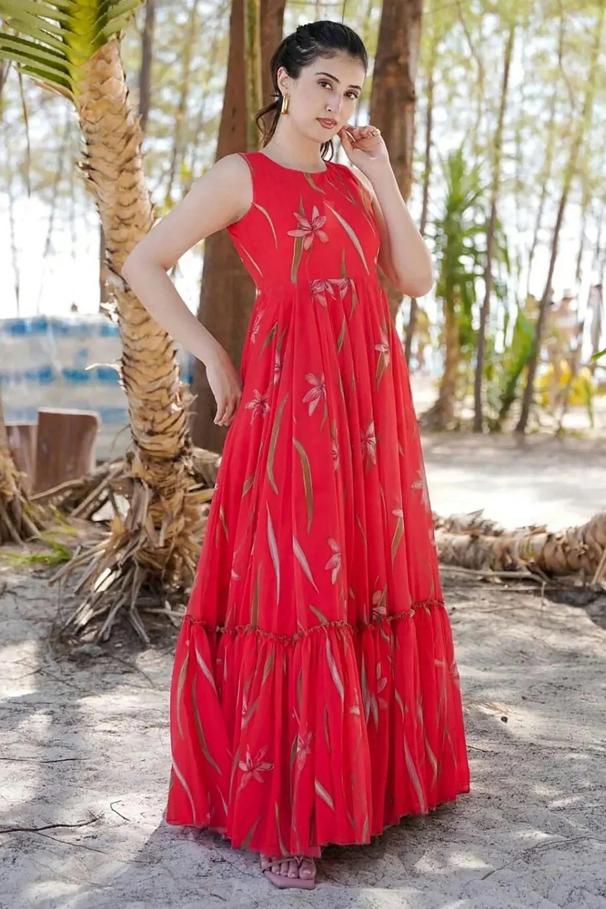 Pink Colour Georgette Stitched Gown GW1112310 B