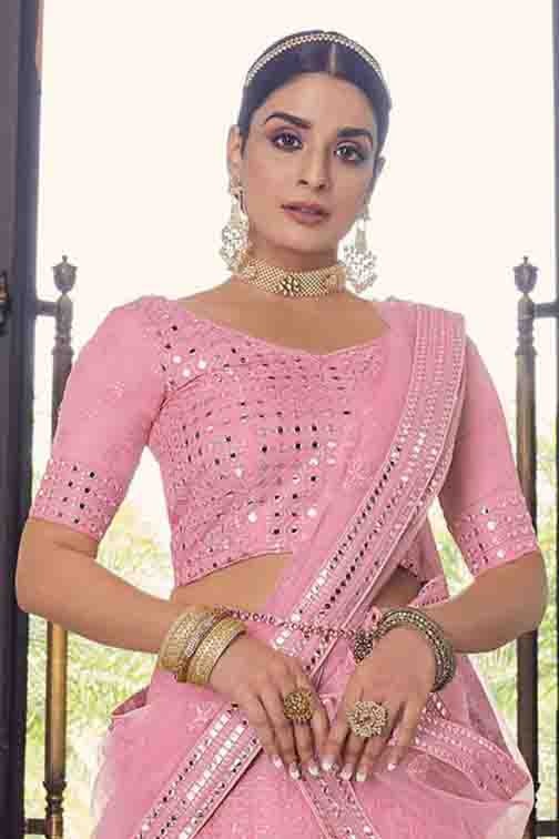 Pink Colour Georgette Thread Work Lehenga Choli LC1080179 A