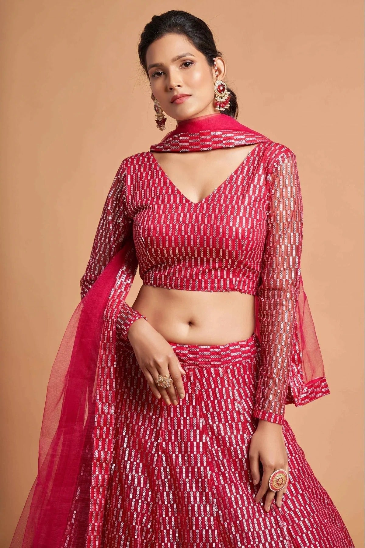 Pink Colour Net Lehenga Choli LC1010118 B