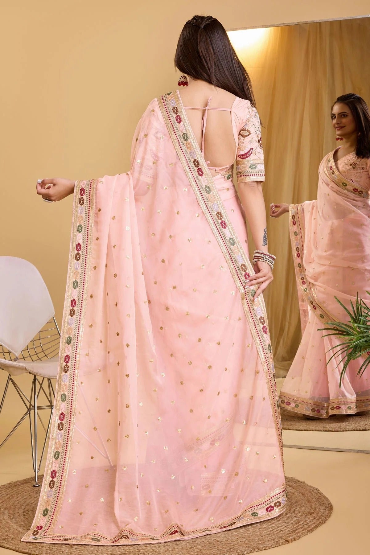 Pink Colour Organza Saree SD1110013 A