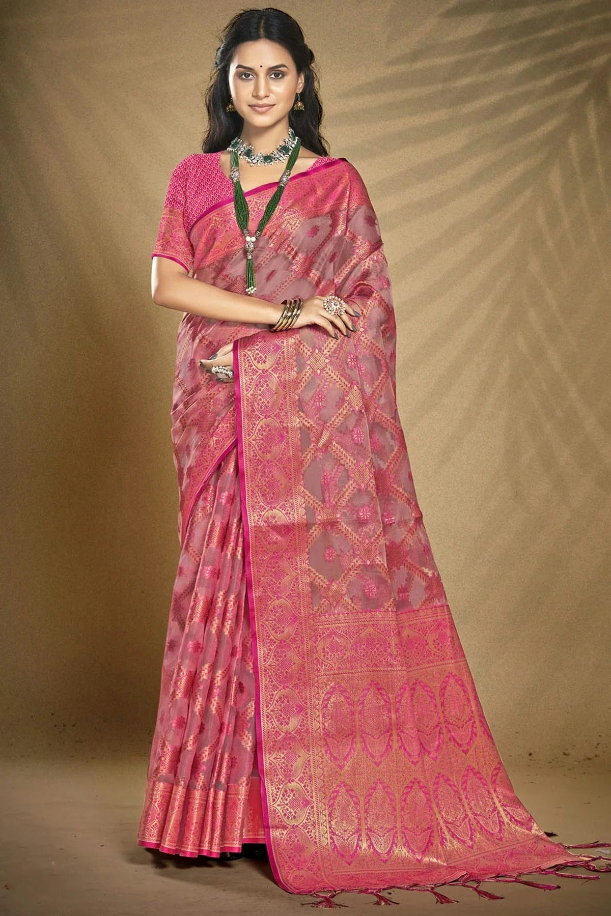 Pink Colour Organza Traditional Saree SD1102612
