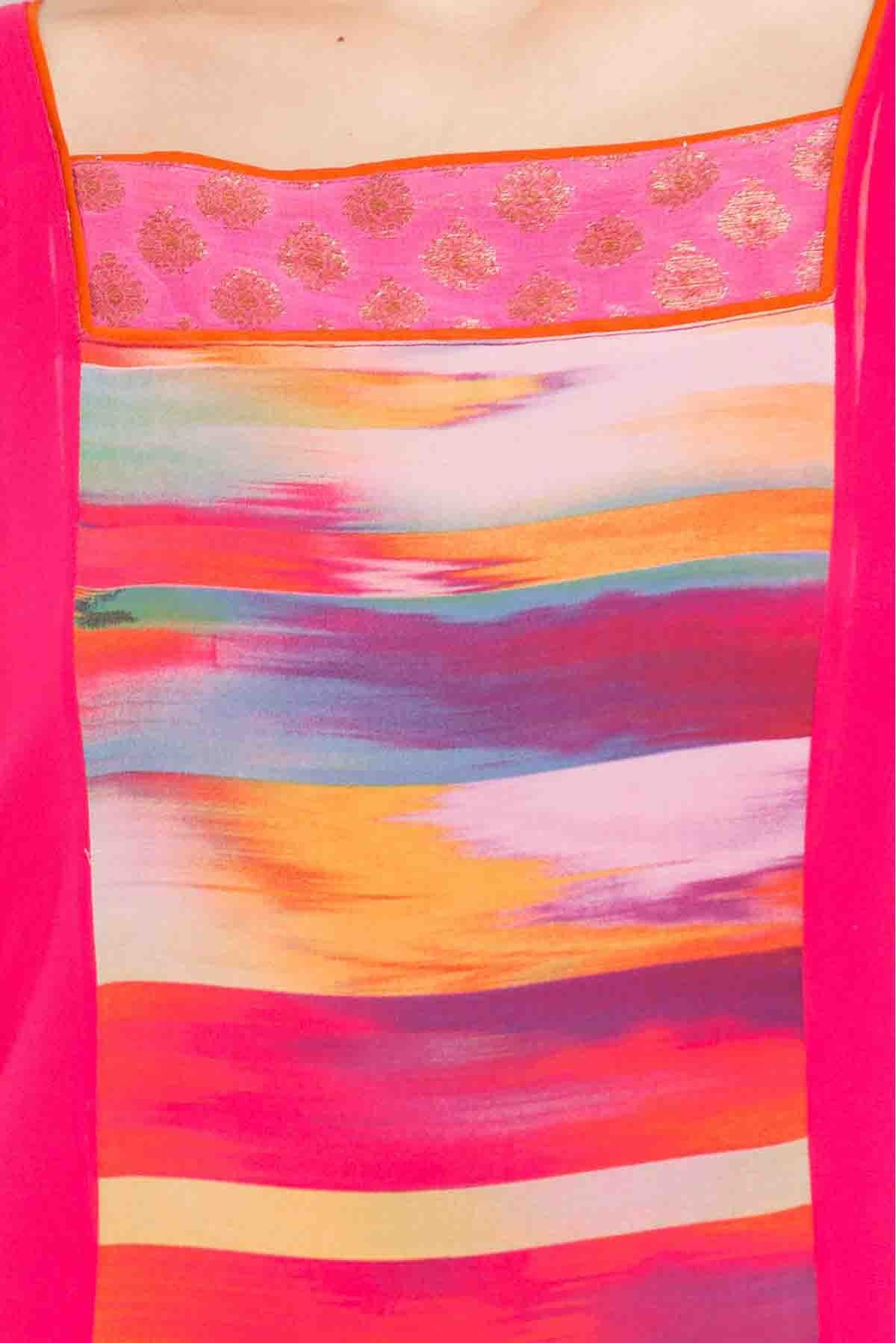 Pink Colour Plus Size Stitched Faux Georgette Palazzo Pant Suit BW1070161 B