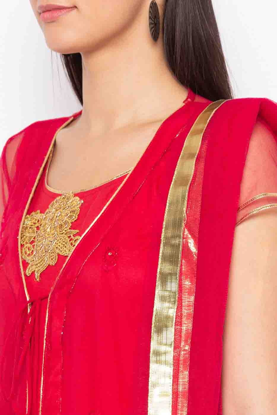 Pink Colour Plus Size Stitched Net Embroidery Sharara Suit BW1070213 B