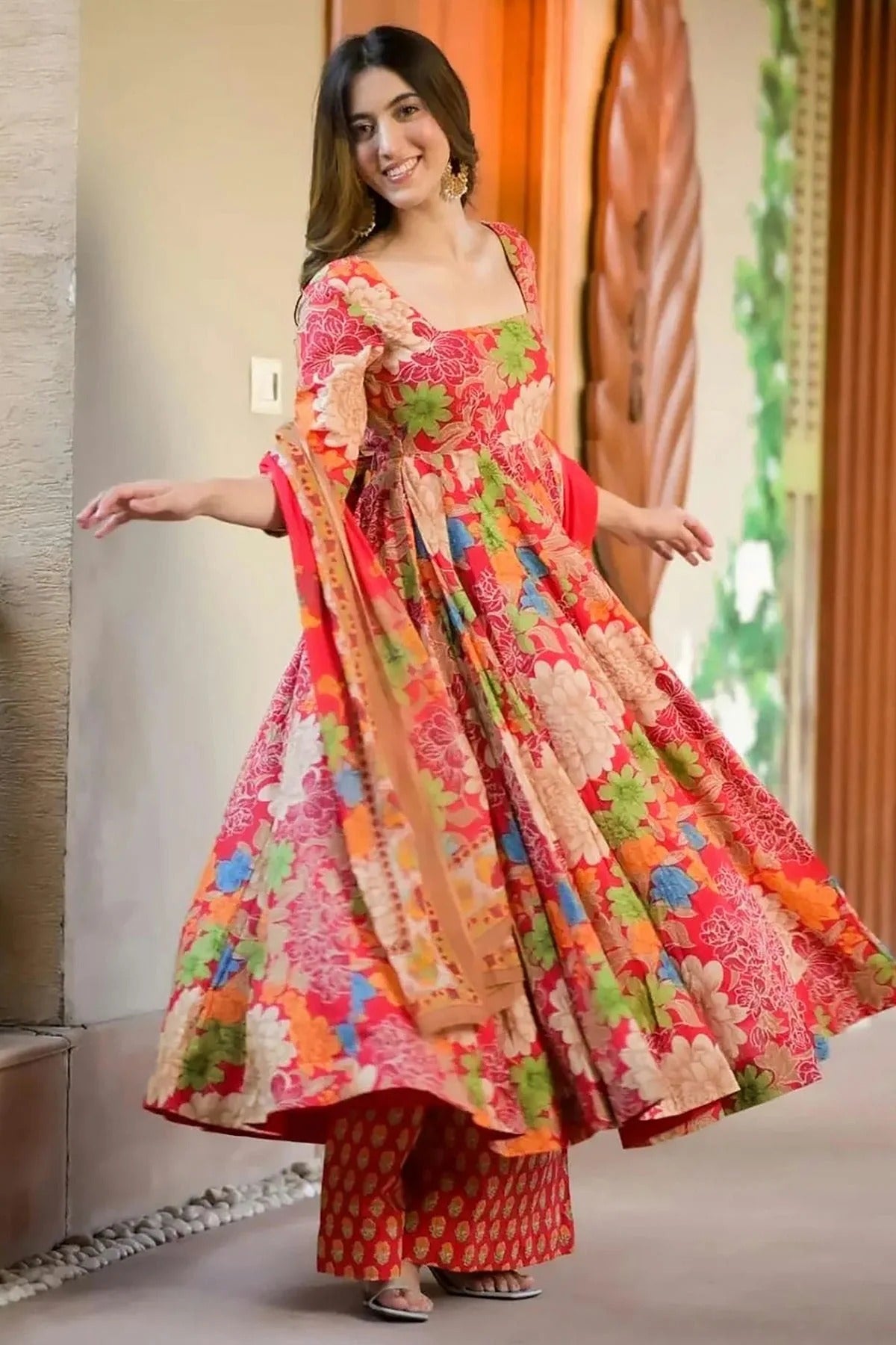 Pink Colour Printed Muslin Stitched Suit SS1112460 A