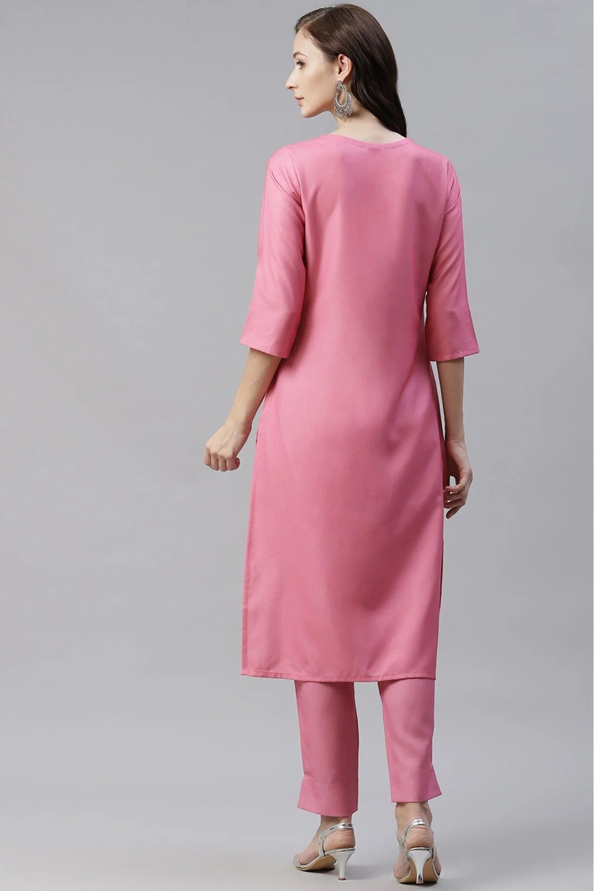 Pink Colour Rayon Digital Print Kurti KR1060302 B