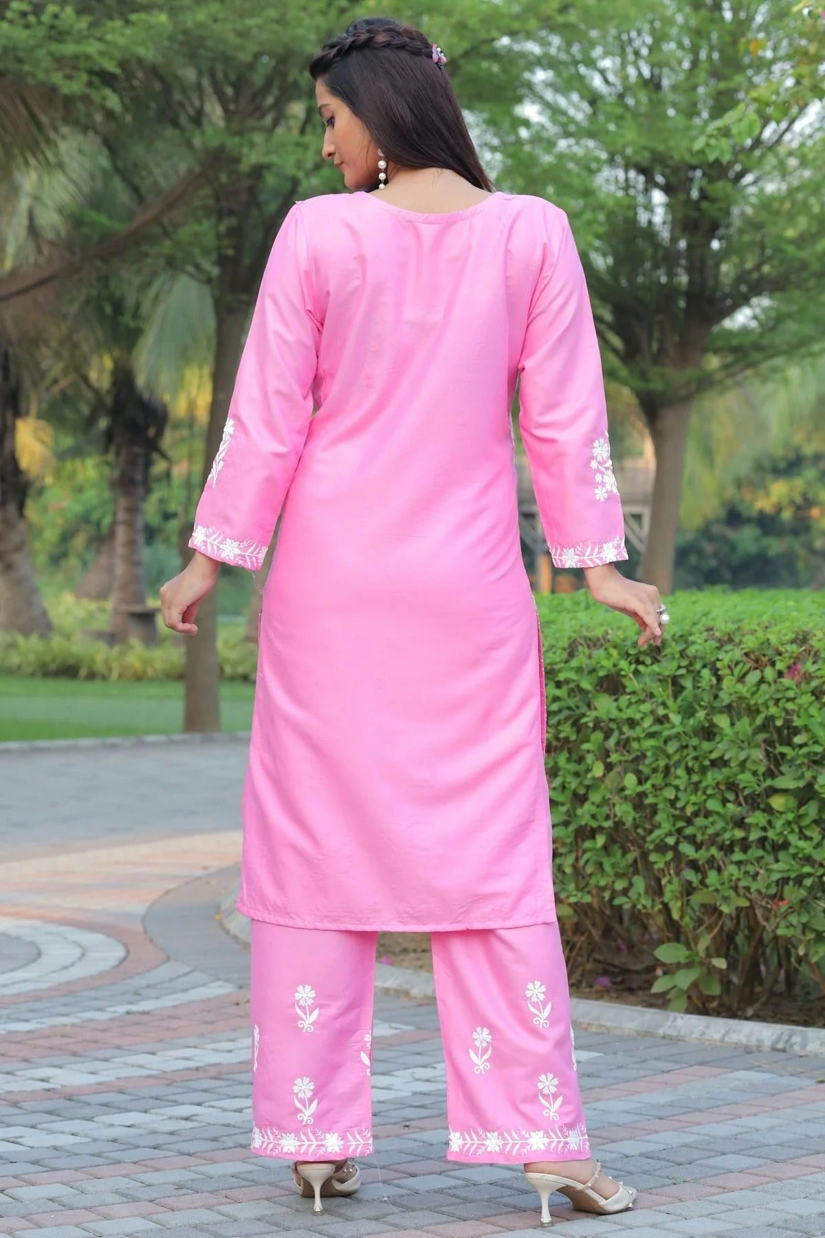 Pink Colour Rayon Kurta And Pant Set KR1111301 A