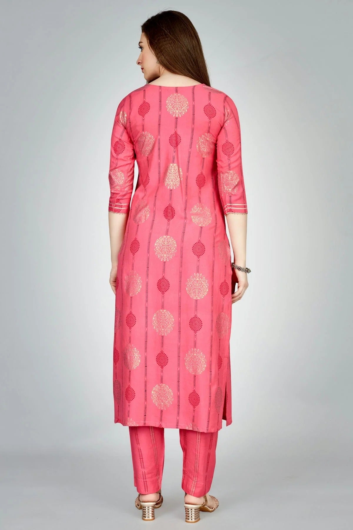 Pink Colour Rayon Kurta And Pant Set KR1111315 A