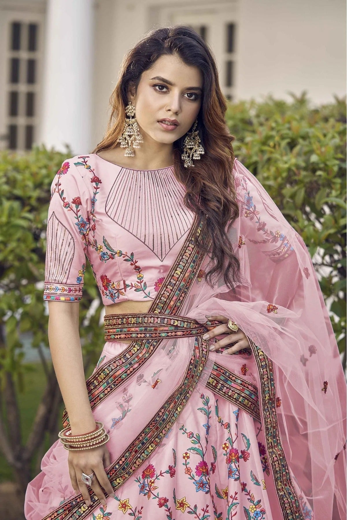 Pink Colour Silk Embroidery Lehenga Choli LC1150097 B