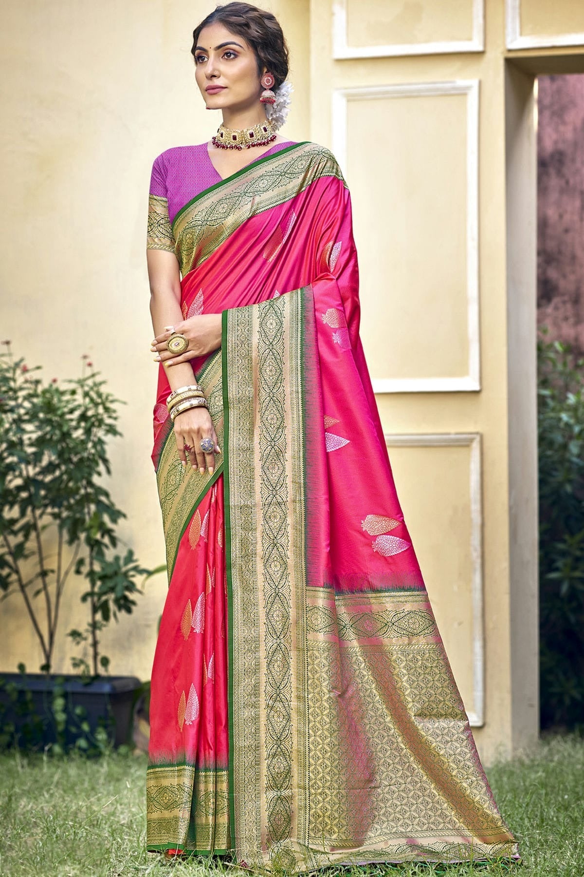 Pink Colour Silk Woven Work Traditional Saree SD1102768