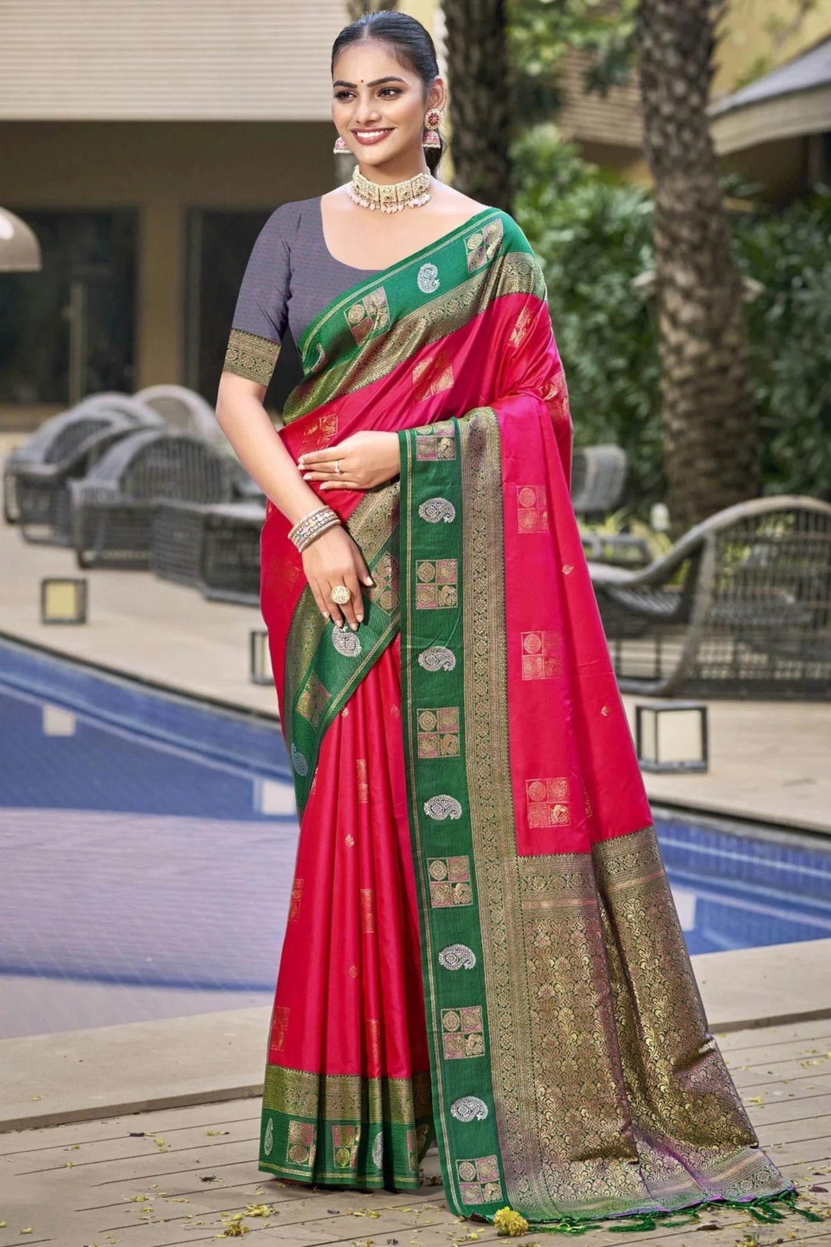 Pink Colour Silk Woven Work Traditional Saree SD1102784