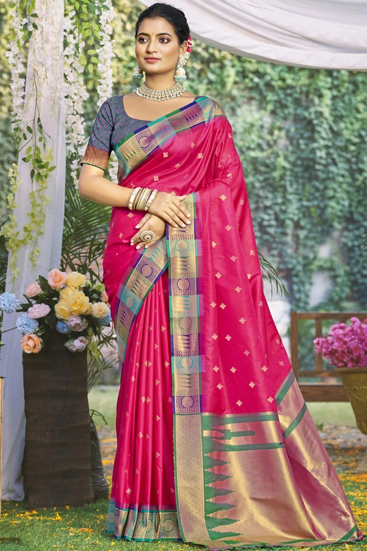Pink Colour Silk Woven Work Traditional Saree SD1102792