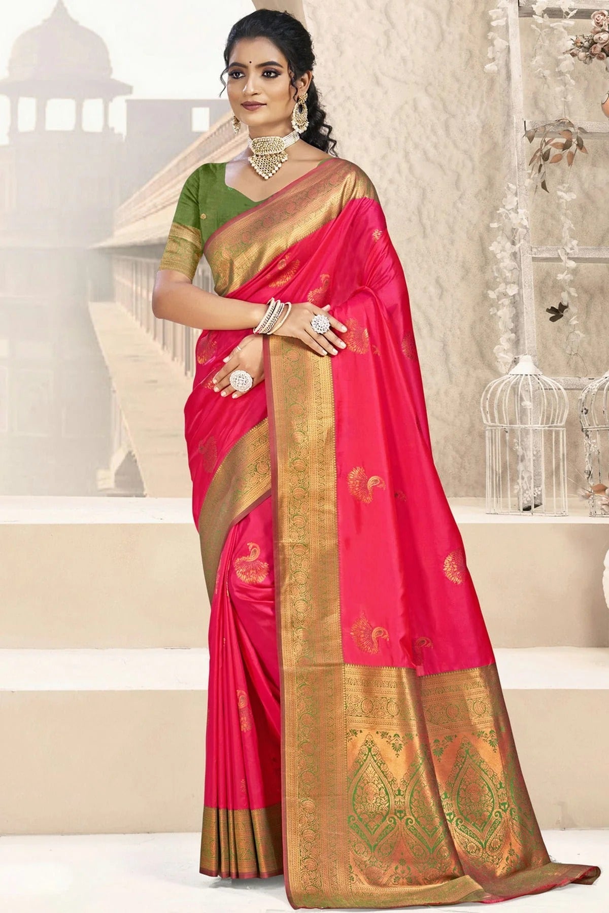 Pink Colour Silk Woven Work Traditional Saree SD1103056