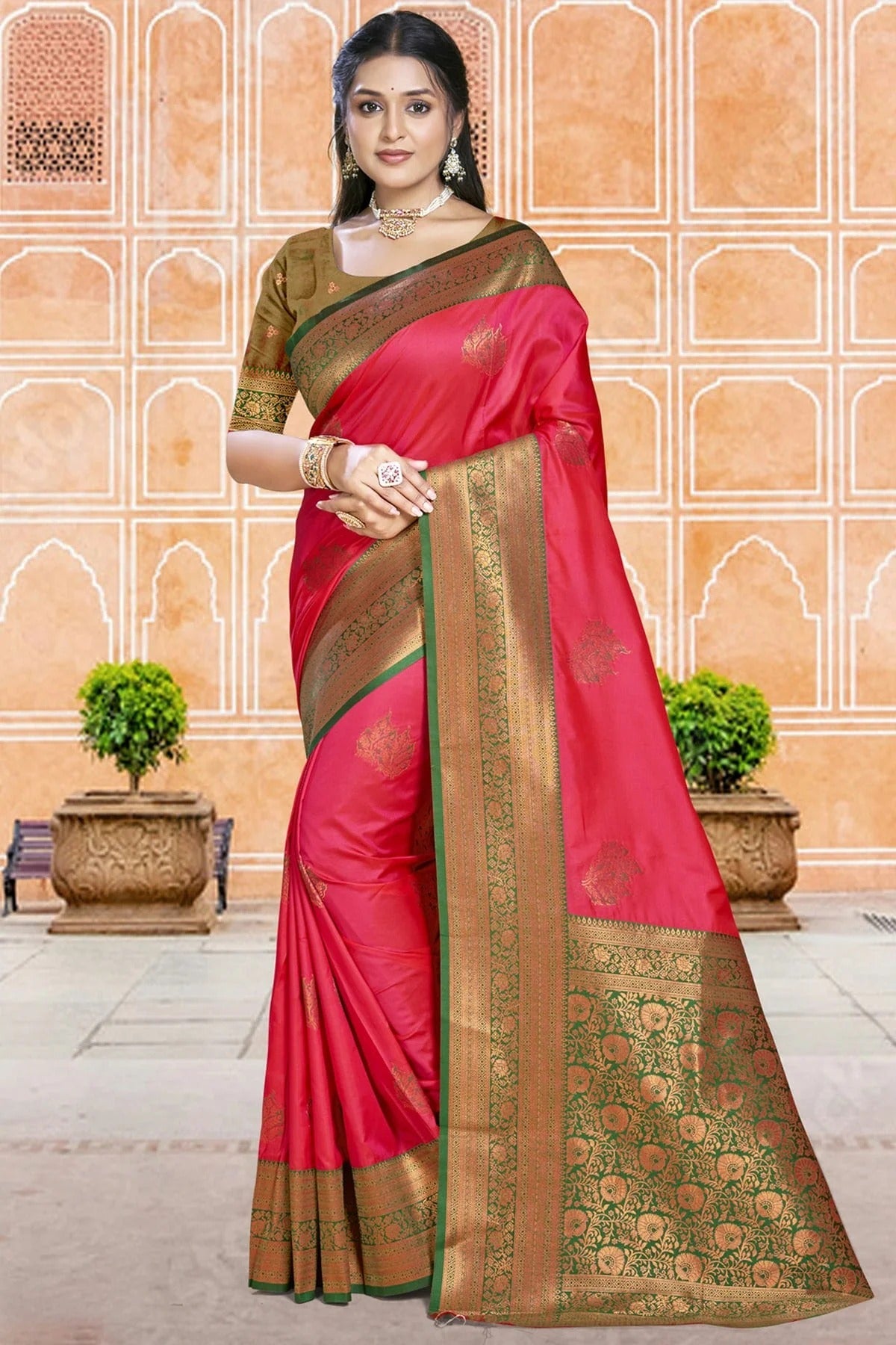 Pink Colour Silk Woven Work Traditional Saree SD1103133
