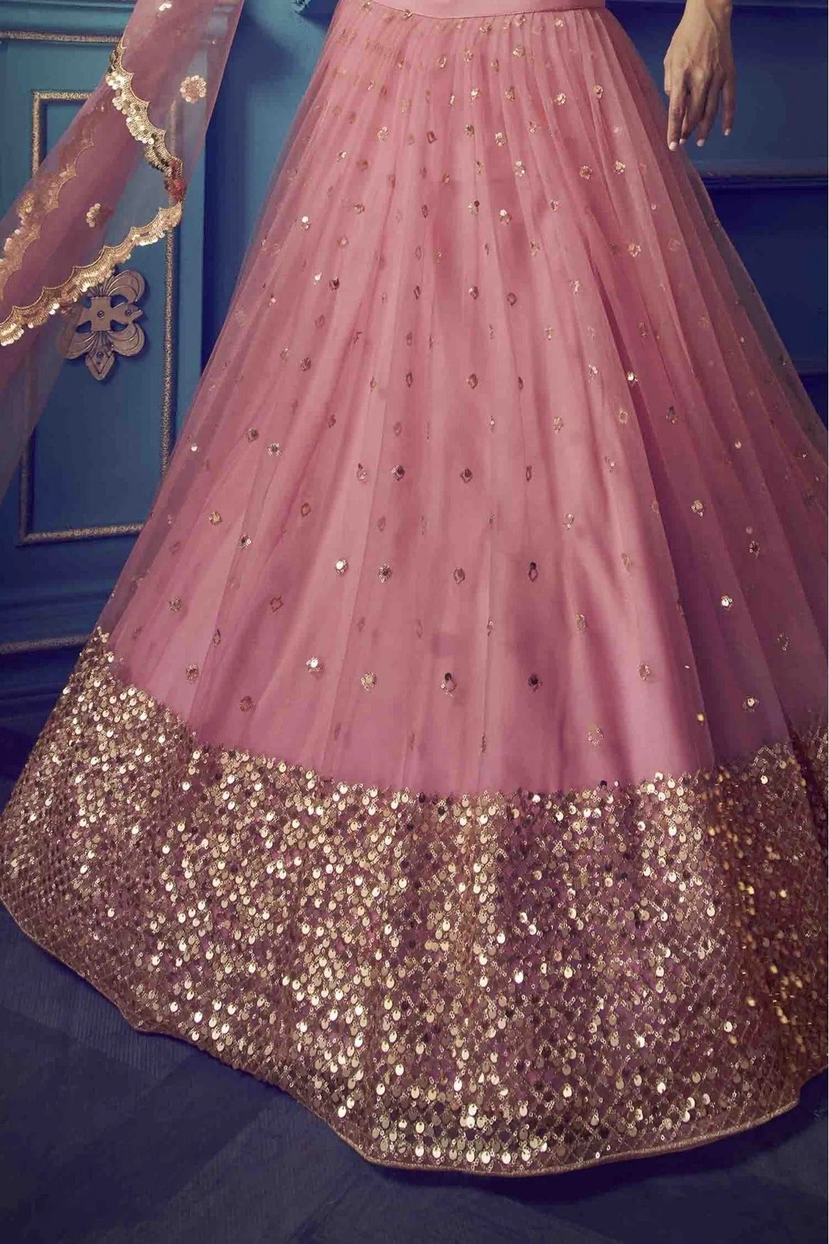 Pink Colour Soft Net Embroidery Lehenga Choli LC1080381 B