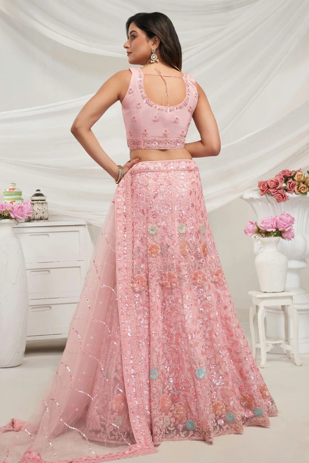 Pink Colour Soft Net Lehenga Choli LC1030019 B