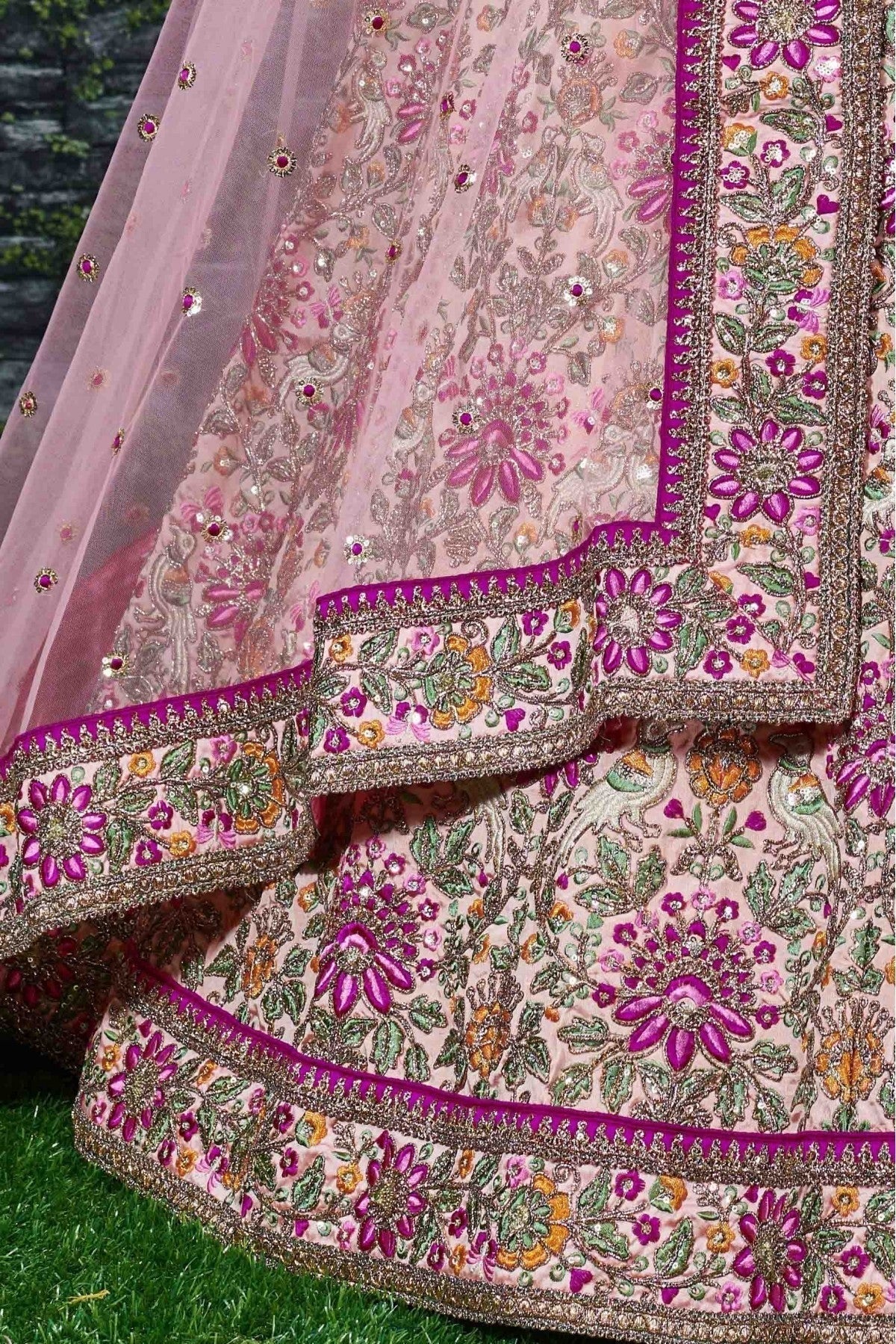 Pink Colour Taffeta Silk Lehenga Choli LC1010028 D