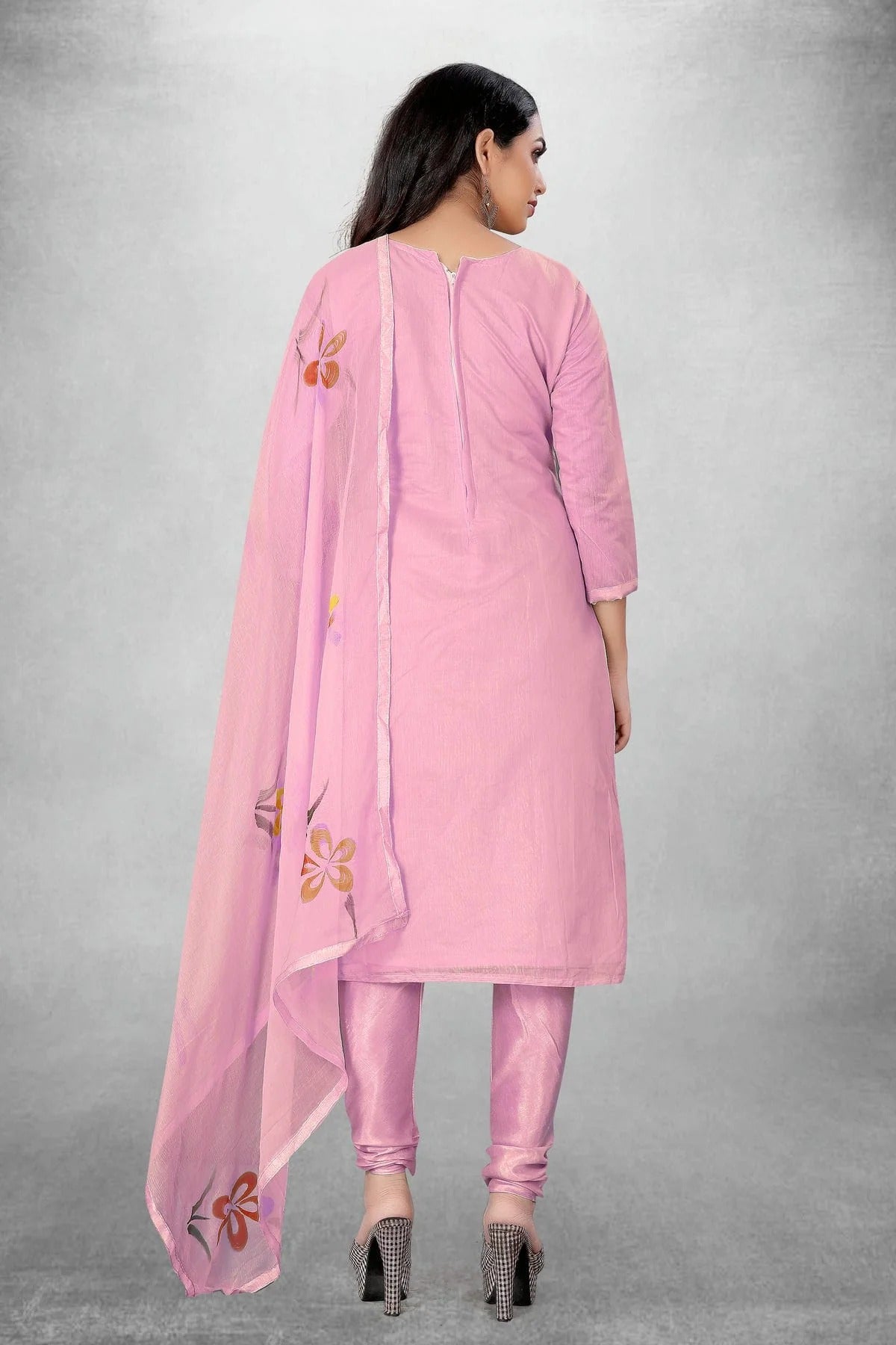 Pink Colour Unstitched Modal Cotton Churidar Suit US1160787 A