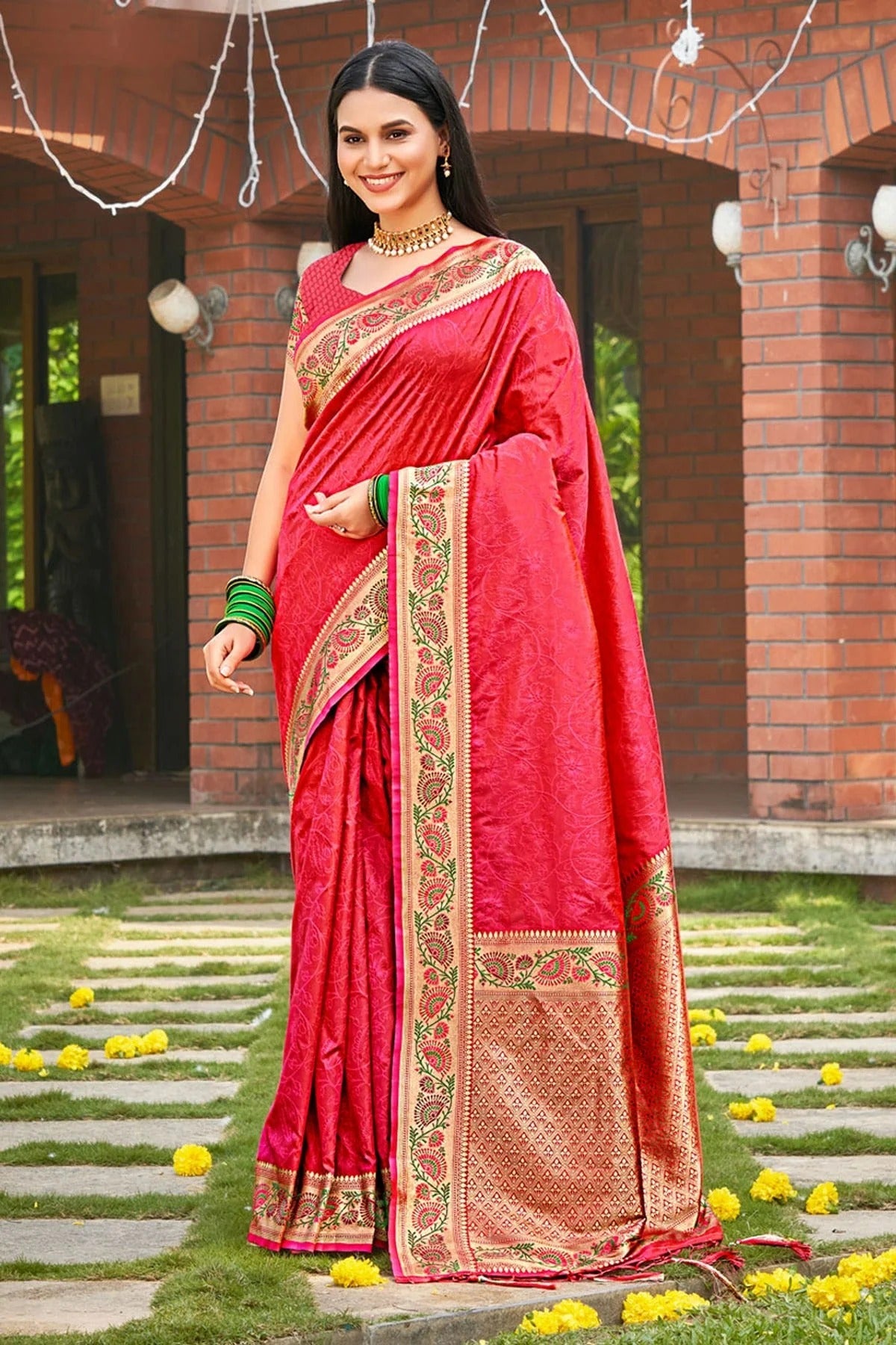 Pink Colour Woven Work Kanjivaram Silk Saree SD1101710