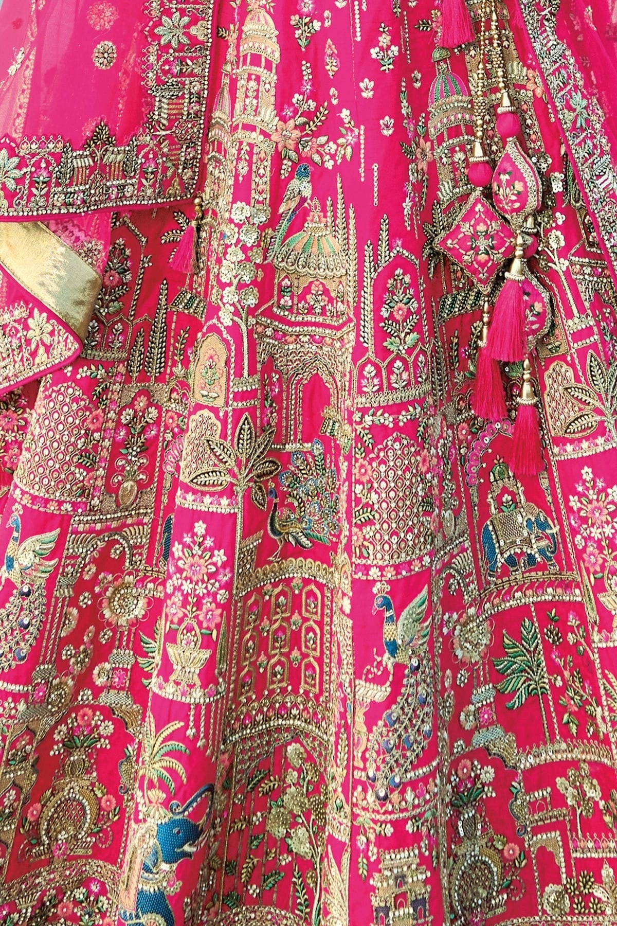 Pink Embroidery Silk Lehenga Choli LC1290123 B