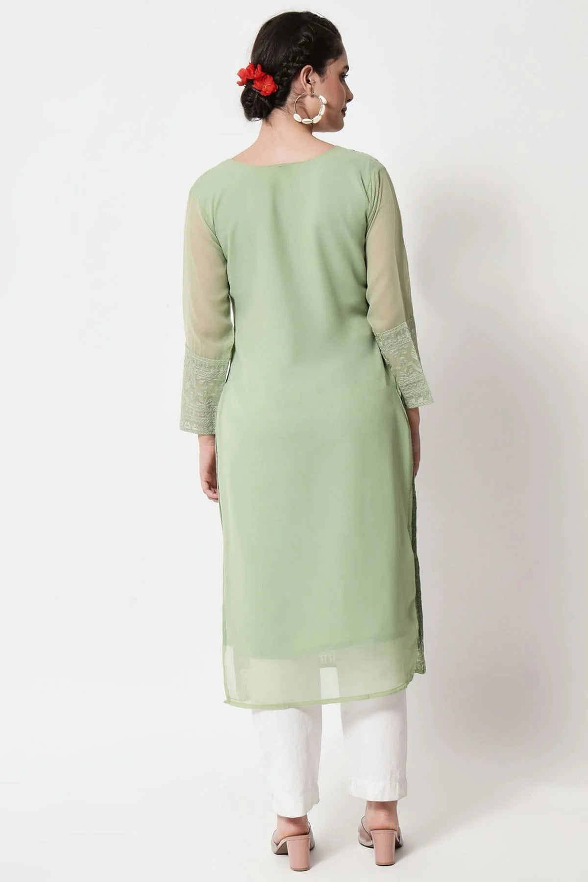 Pista Green Colour Georgette Kurti KR1111284 A