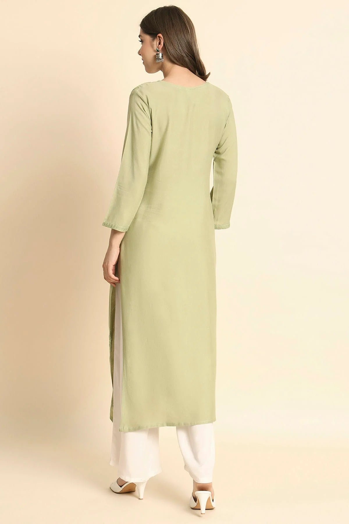 Pista Green Colour Rayon Kurti KR1111118 A
