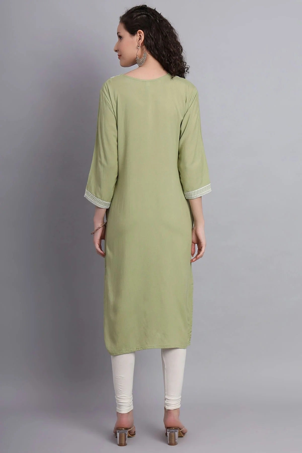 Pista Green Colour Rayon Kurti KR1111153 A