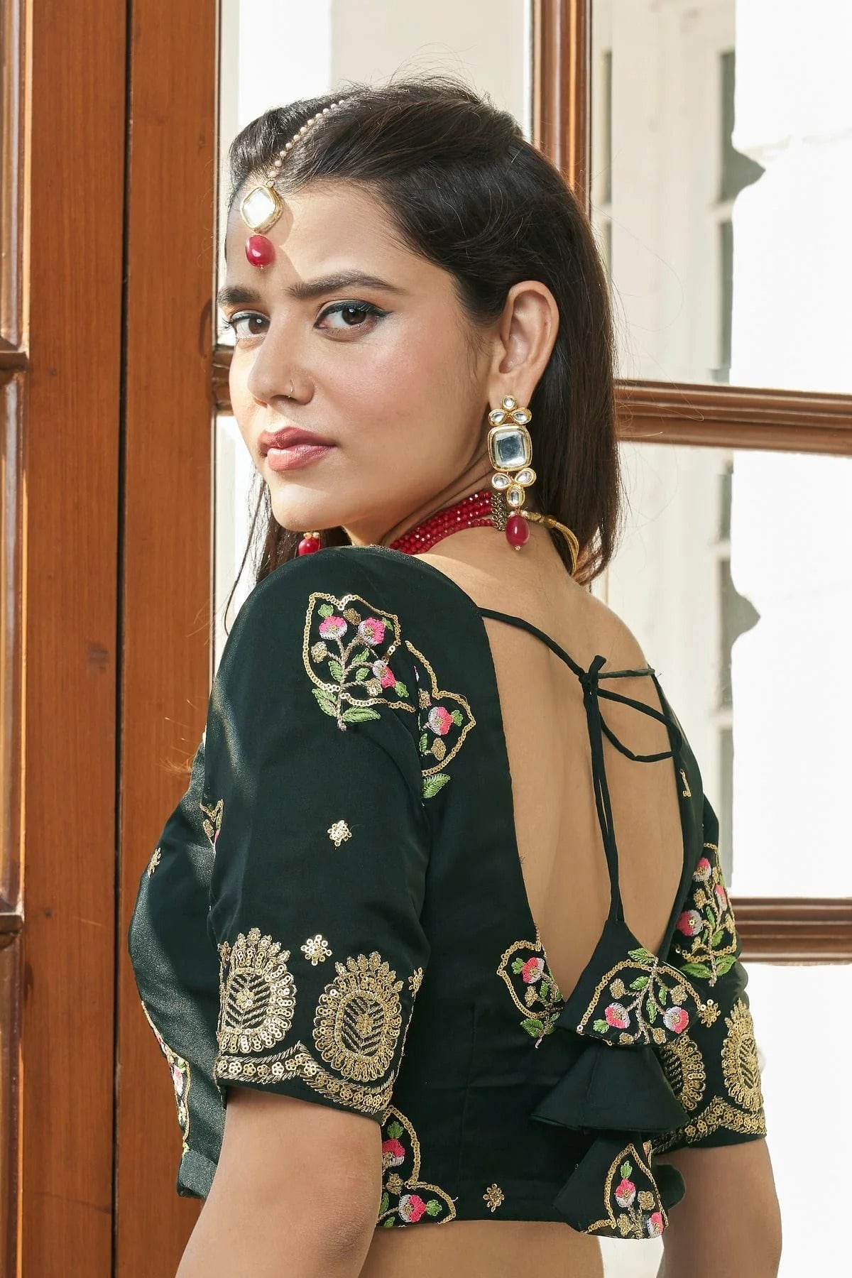 Premium Organza Designer Lehenga Choli In Green Colour LC1270059 B