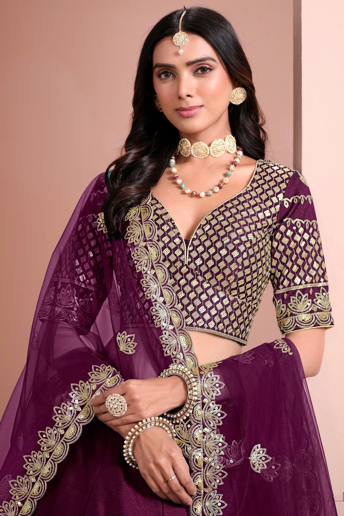 Purple Colour Art Silk Lehenga Choli LC1050692 B