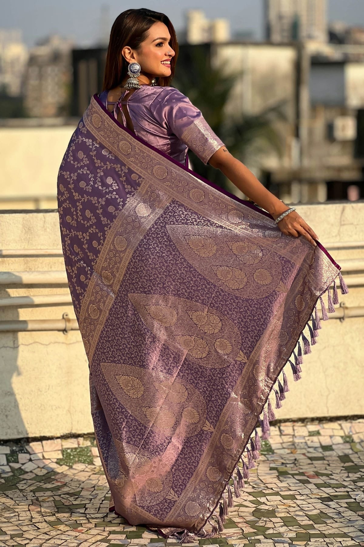 Purple Colour Banarasi Silk Traditional Saree SD1111699 A