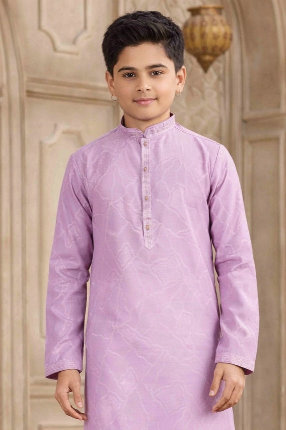 Purple Colour Brocade Art Silk Pintux Work Kurta Pajama
