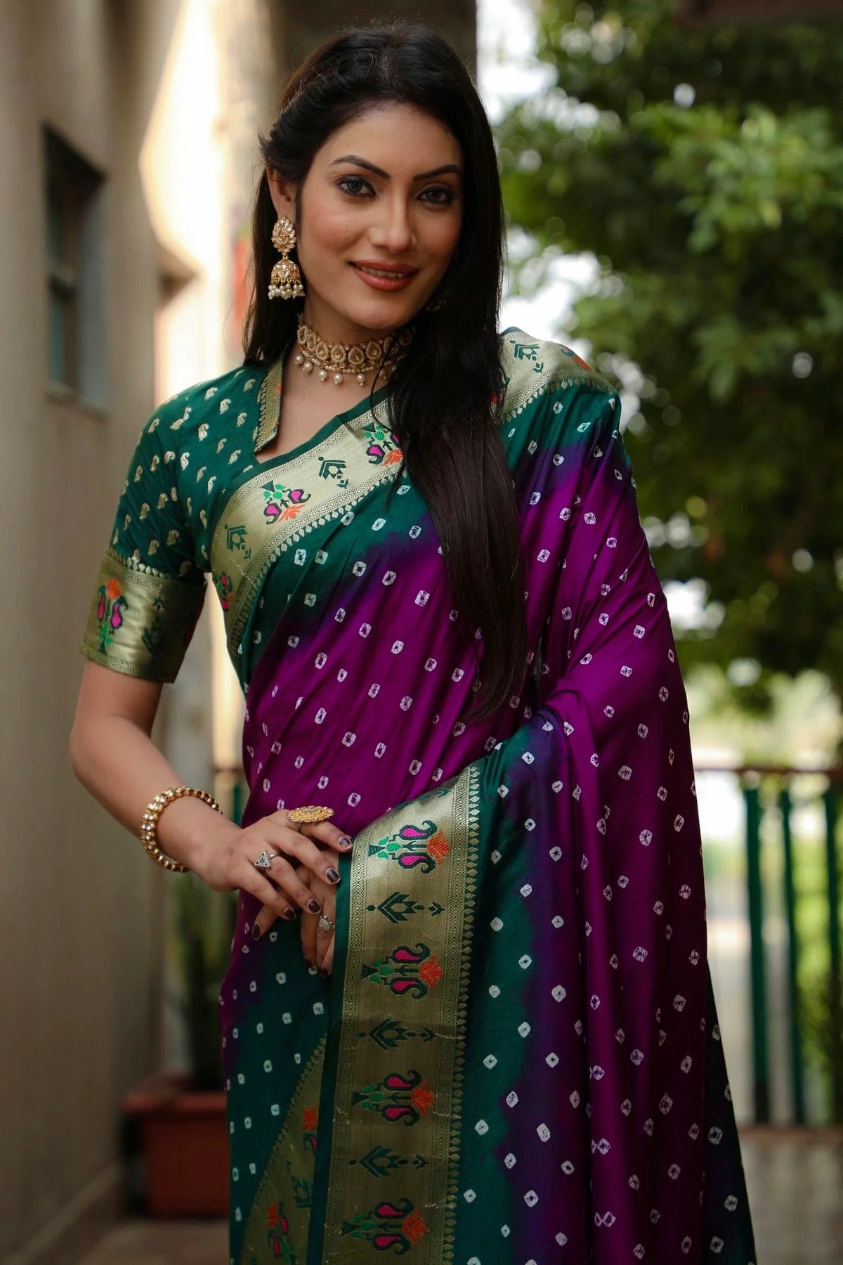 Purple Colour Dola Silk Paithani Saree SD1110906 A