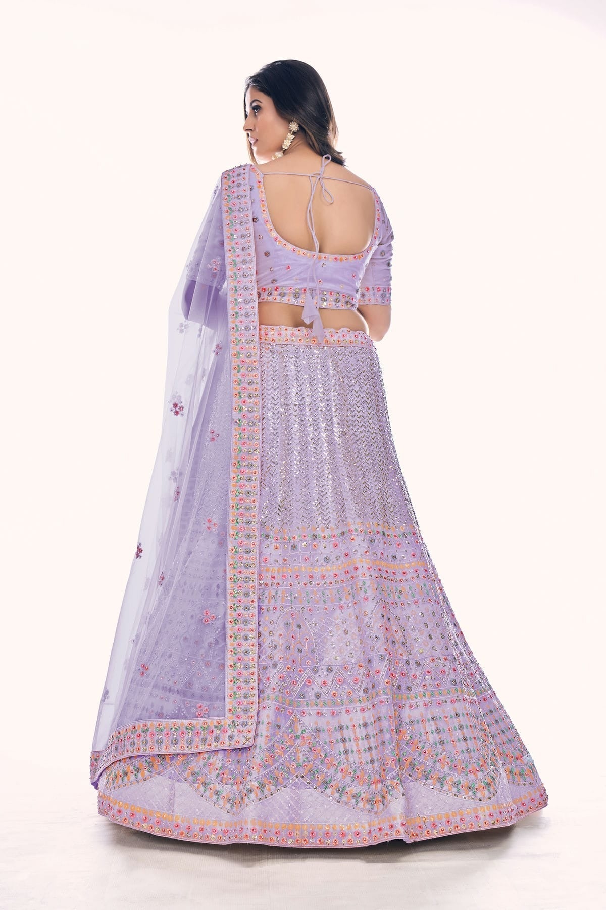 Purple Colour Embroidery Soft Net Lehenga Choli LD1080769 A