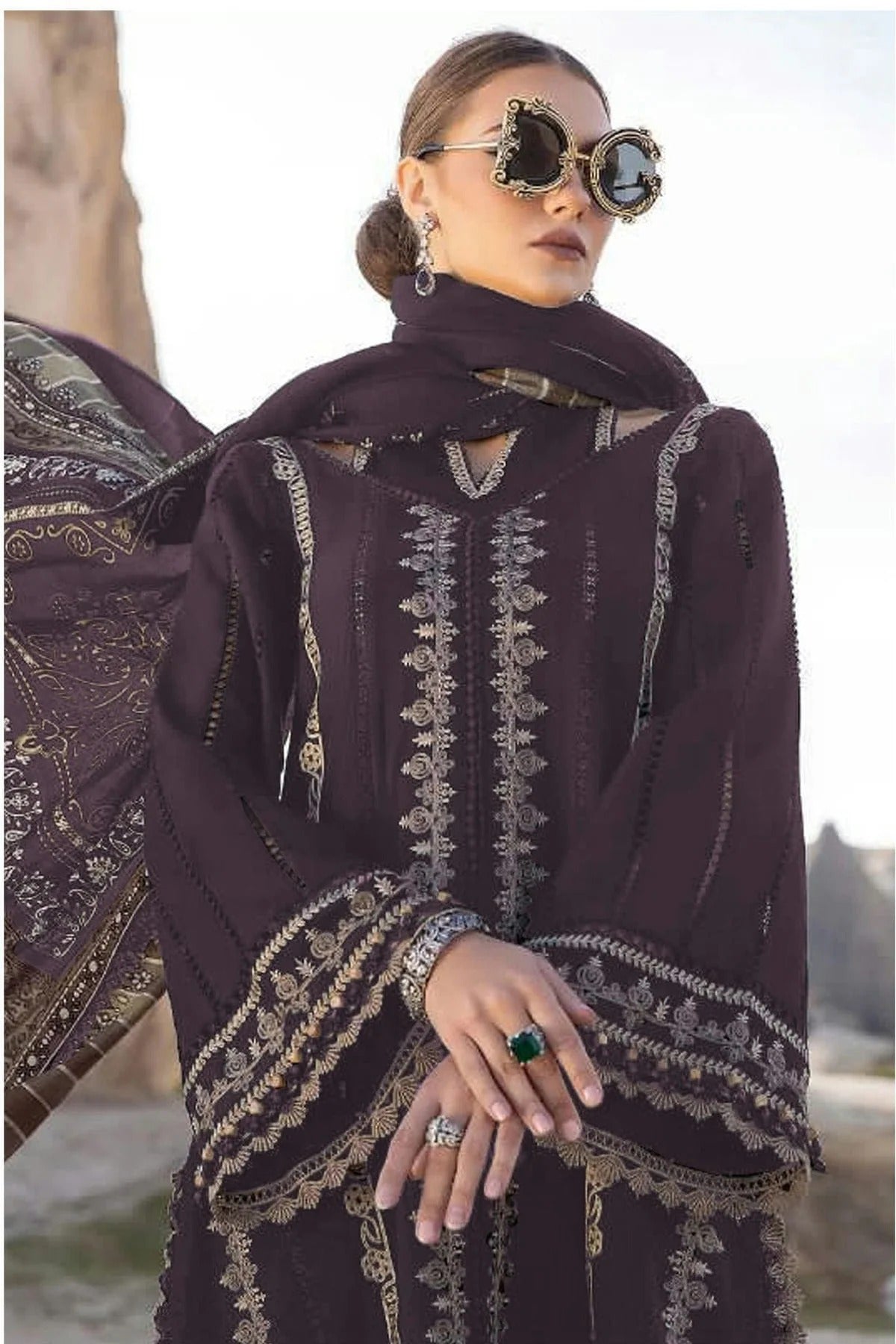 Purple Colour Faux Georgette Pakistani Suit SM1140057 A