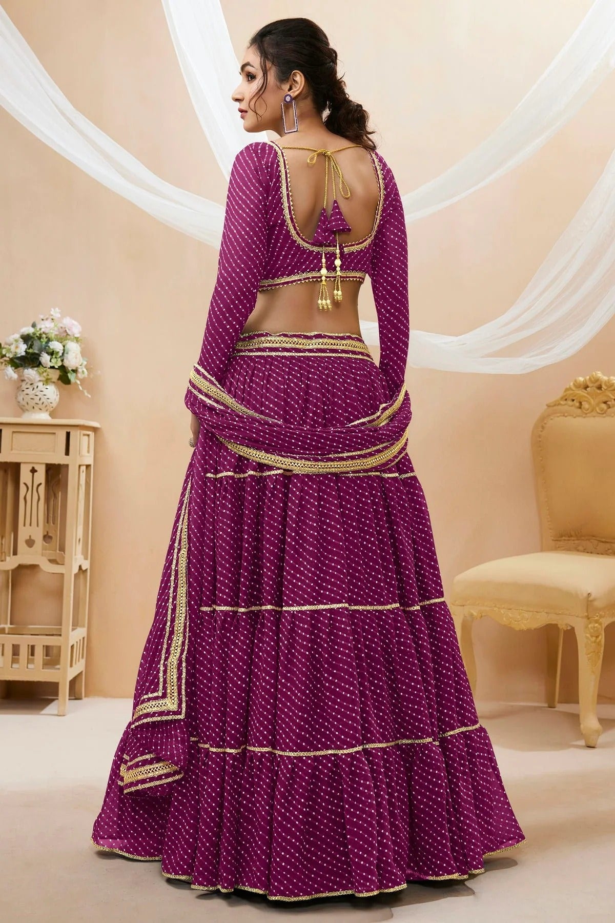 Purple Colour Georgette Lehenga Choli LC1010280 1