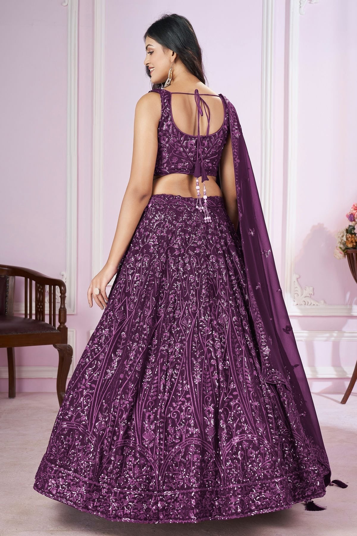 Purple Colour Georgette Lehenga Choli LC1010286 1