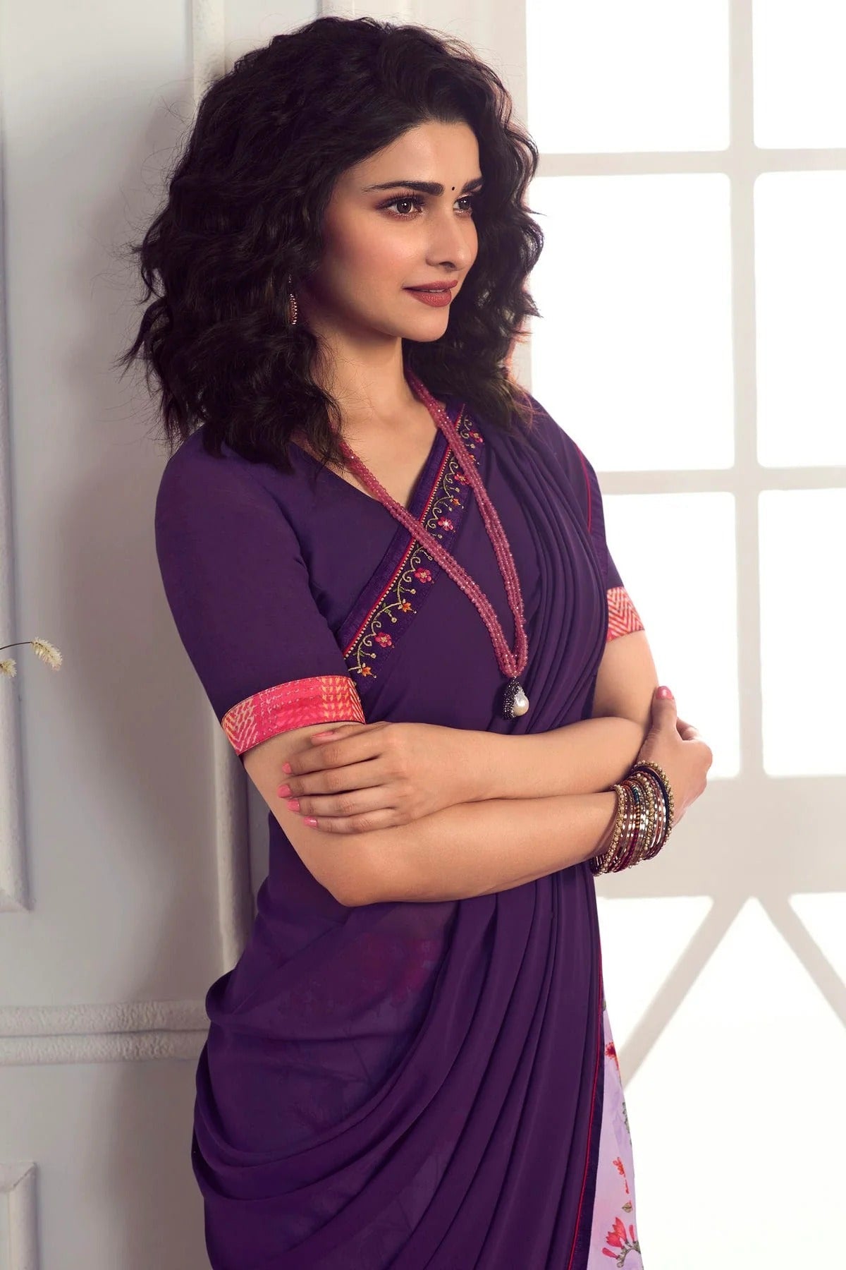 Purple Colour Georgette Printed Saree SD1180061 A