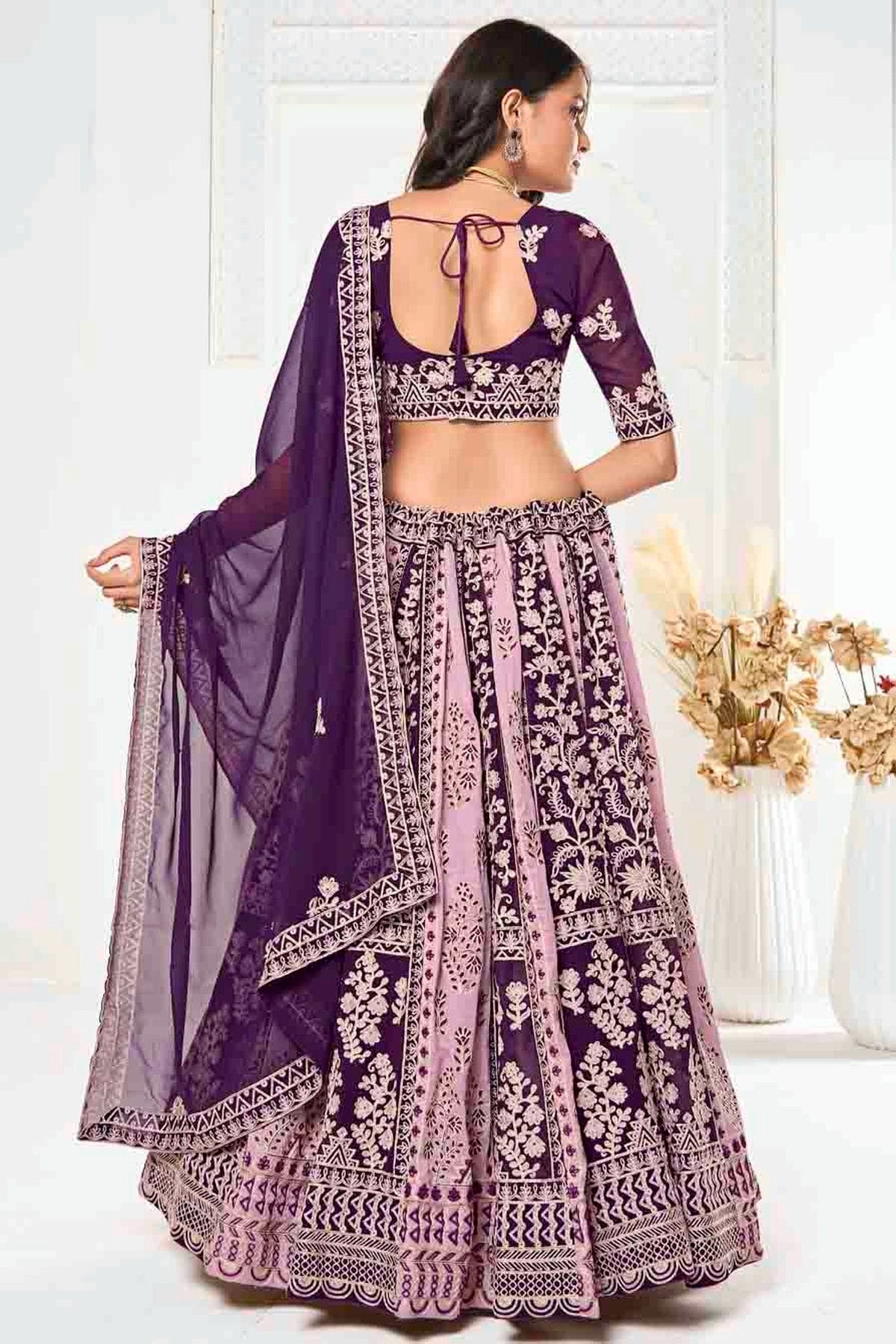 Purple Colour Georgette Semi Stitched Lehenga Choli LC1170095 B