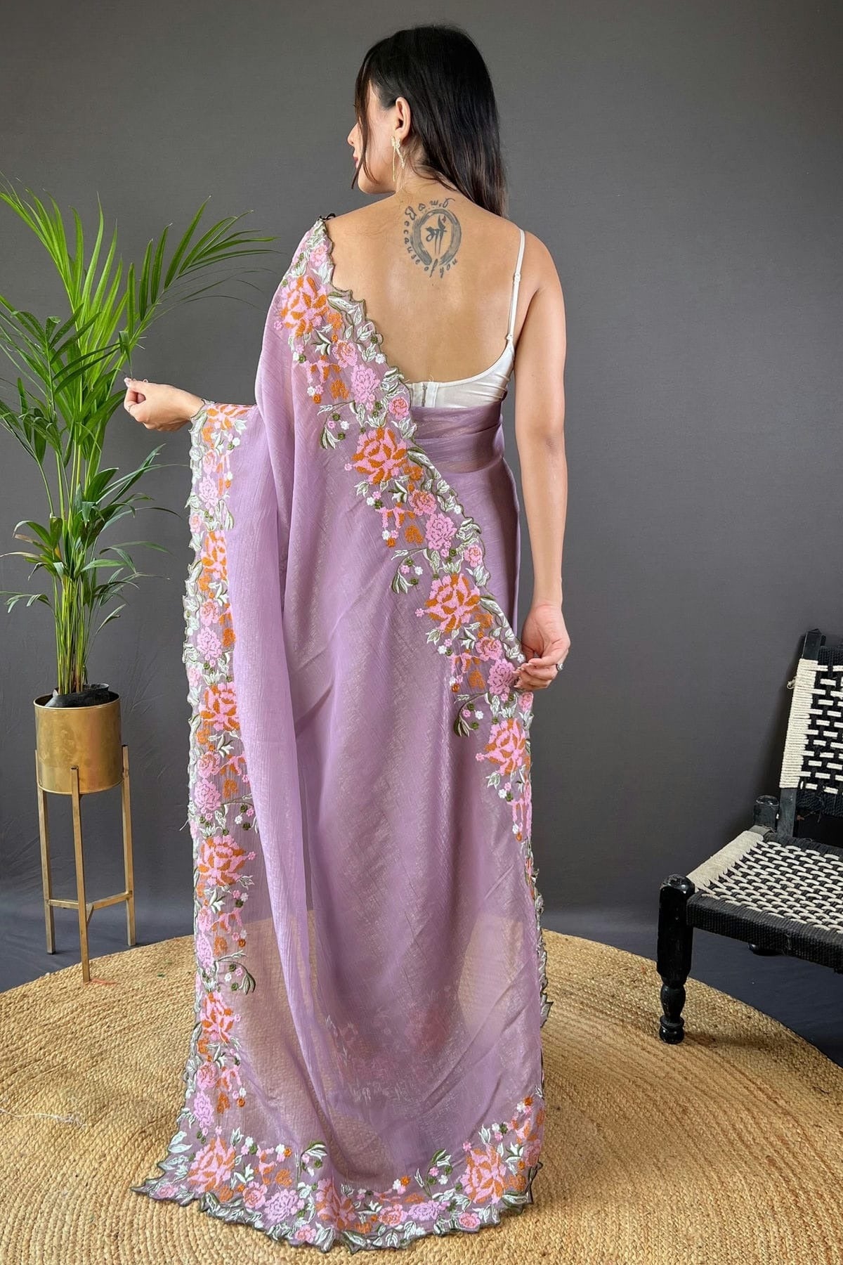 Purple Colour Glossy Silk Designer Saree SD1111891 A