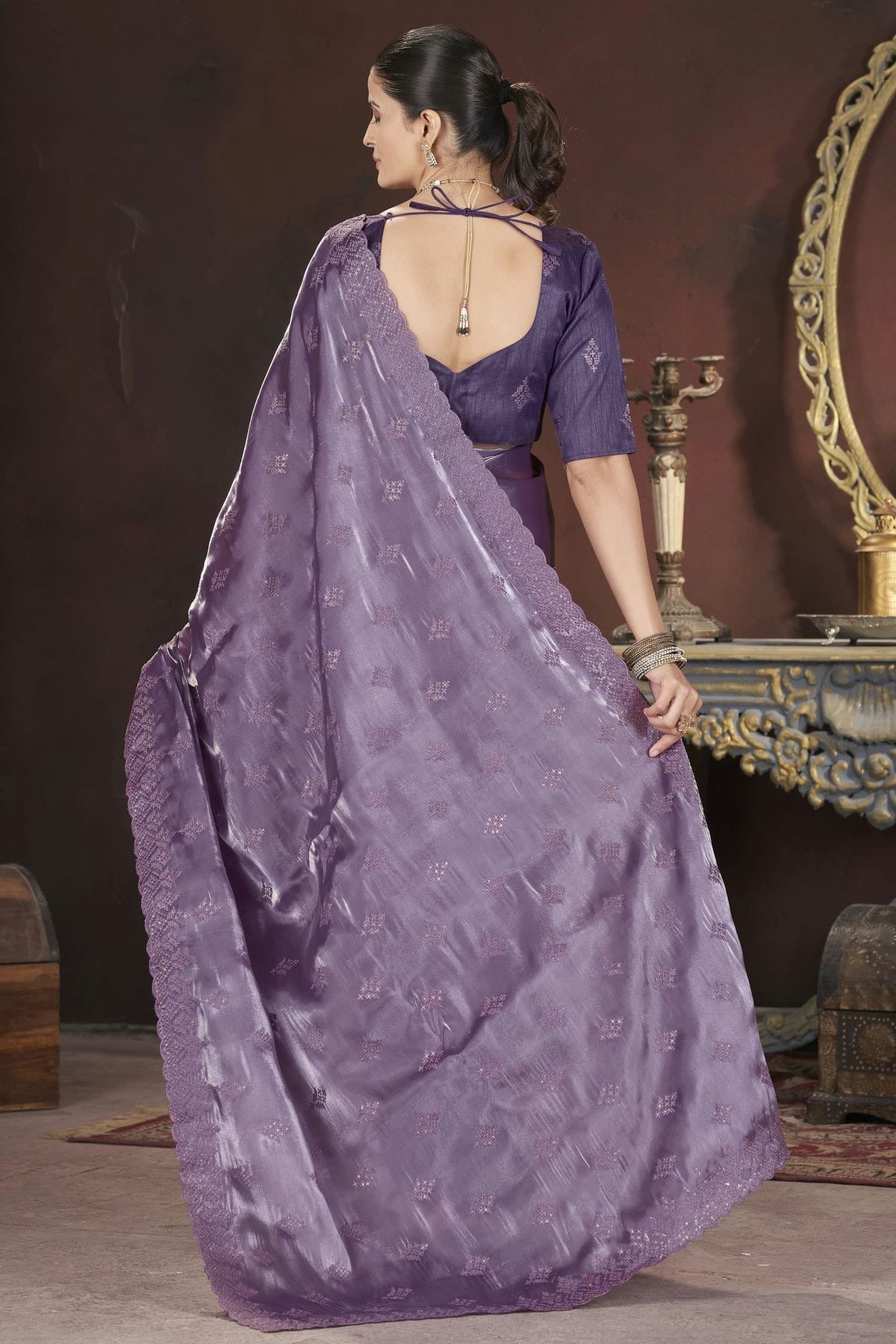 Purple Colour Jimmy Choo Designer Saree SD1112581 A
