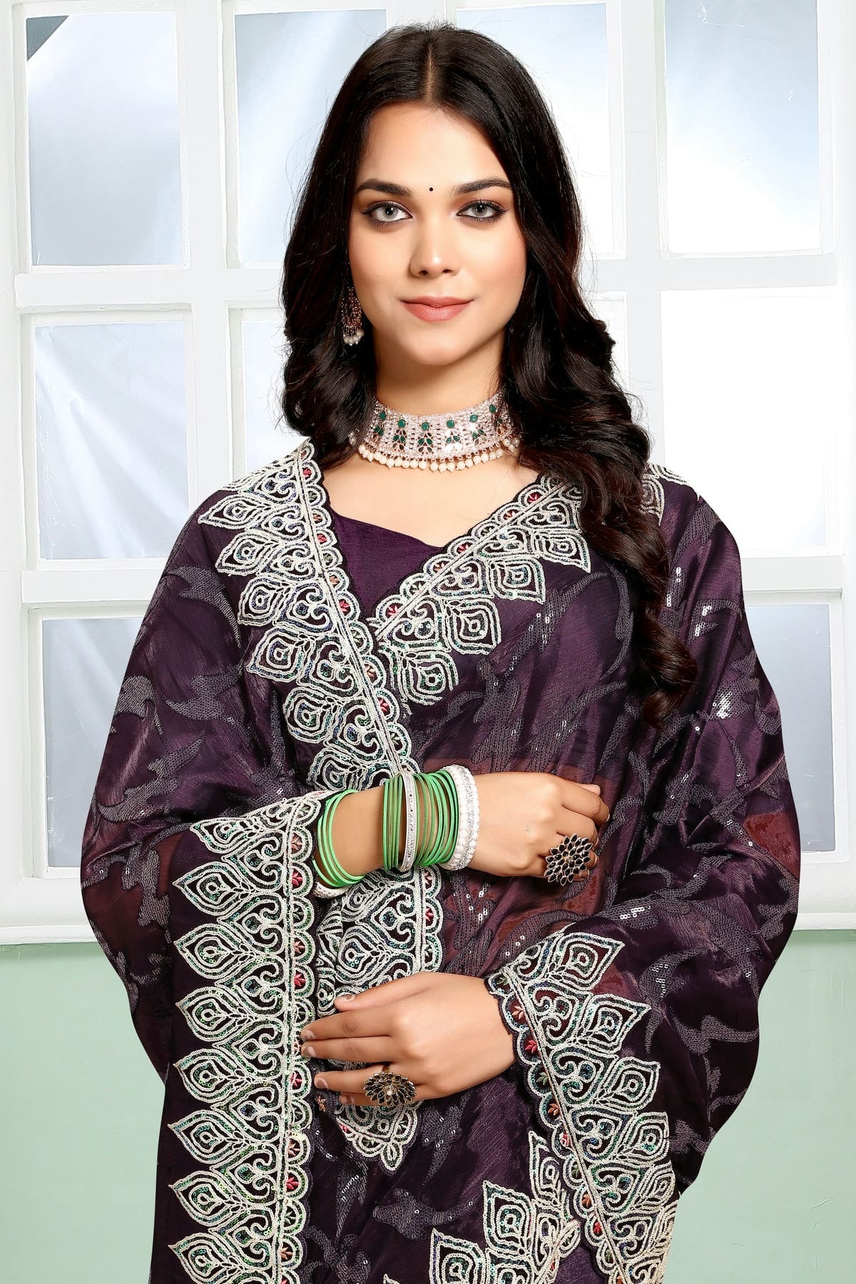 Purple Colour Jimmy Choo Silk Designer Saree LC1121711 A