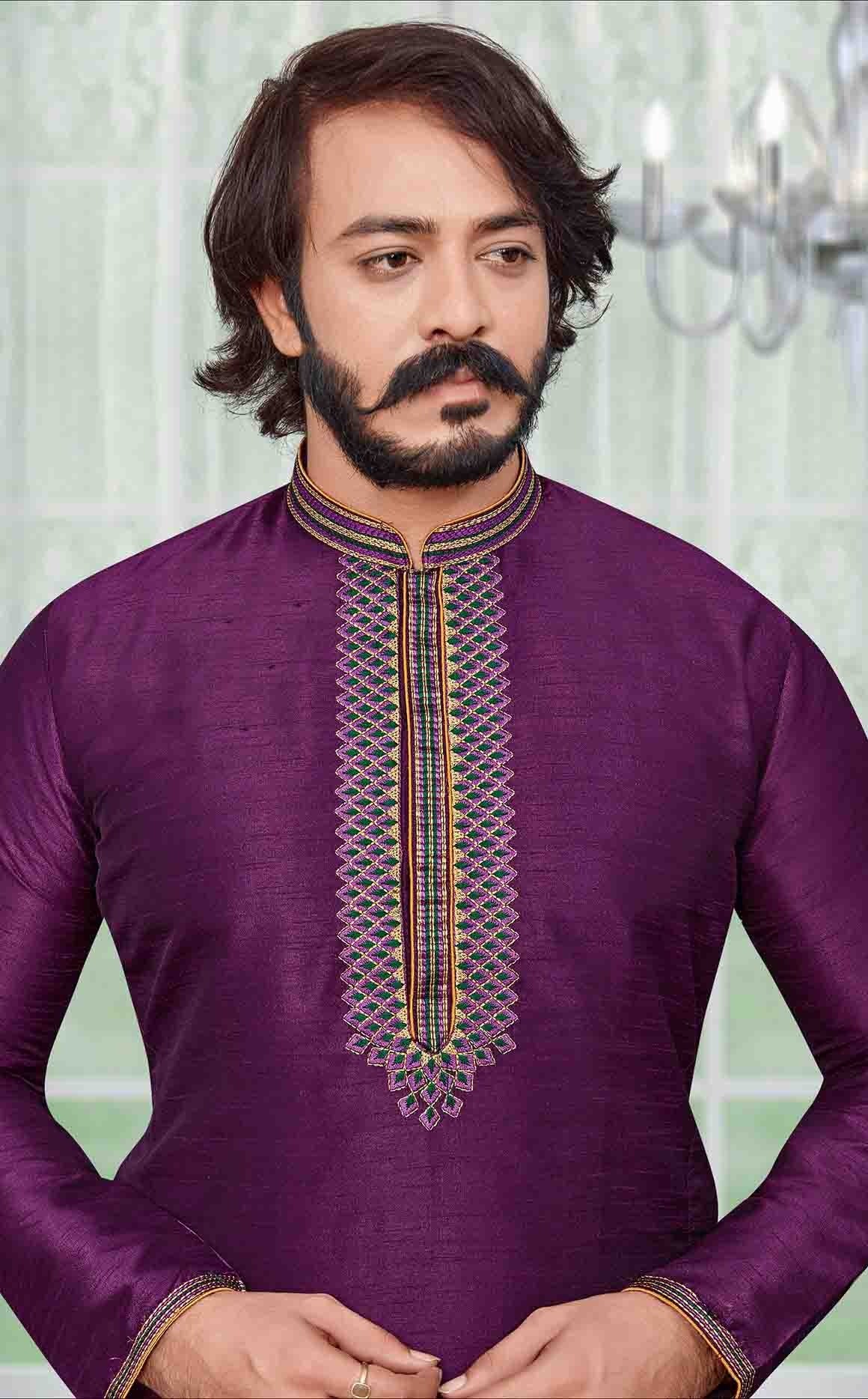 Purple Colour Kurta Pajama In Art Silk KP1210084 A