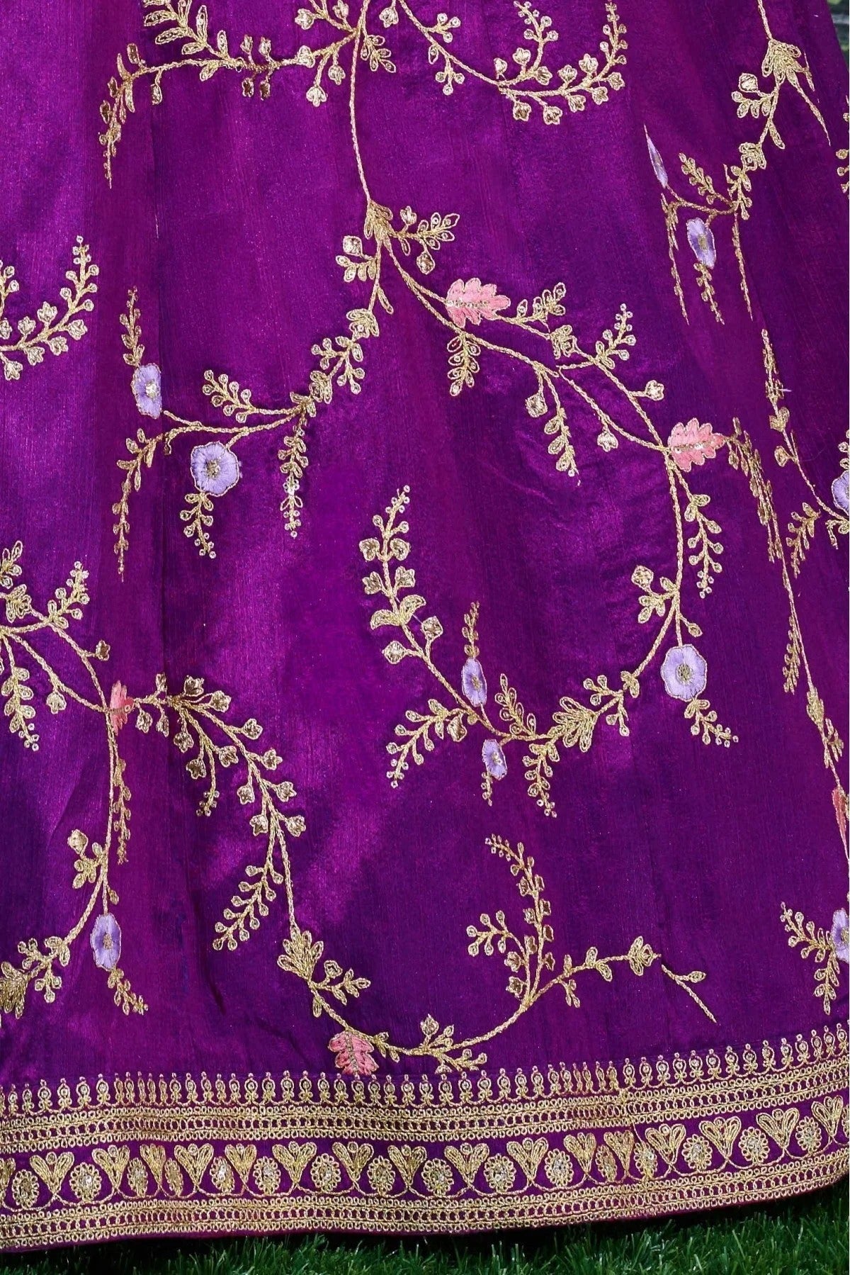 Purple Colour Mulberry Silk Lehenga Choli LC1010054 C