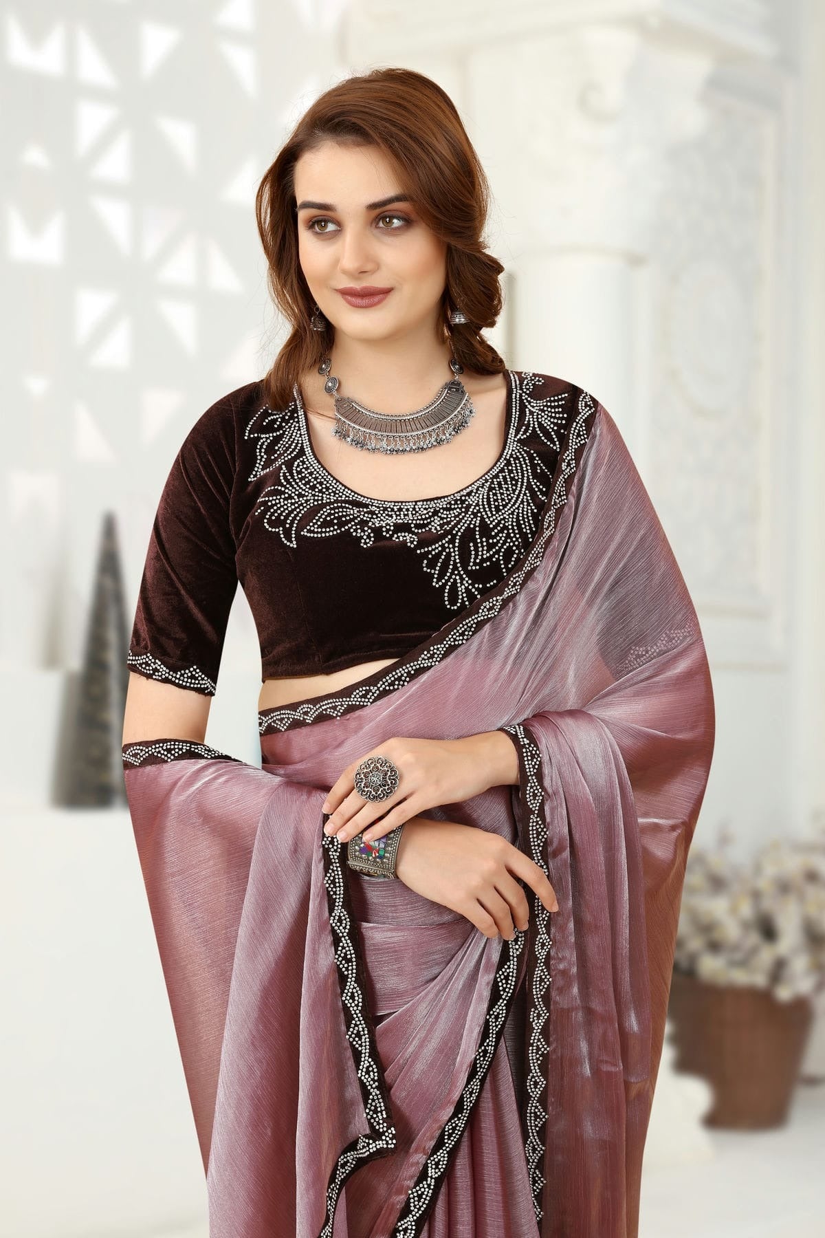 Purple Colour Organza Designer Saree LC1121354 A