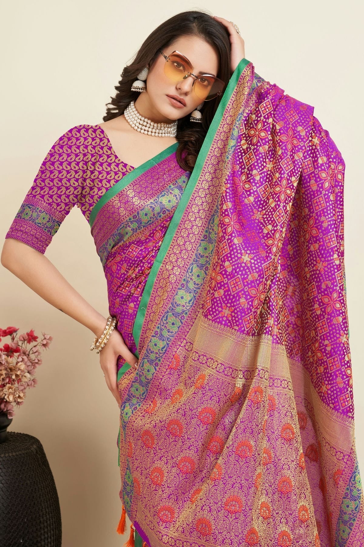 Purple Colour Patola Silk Saree SD1110051 A