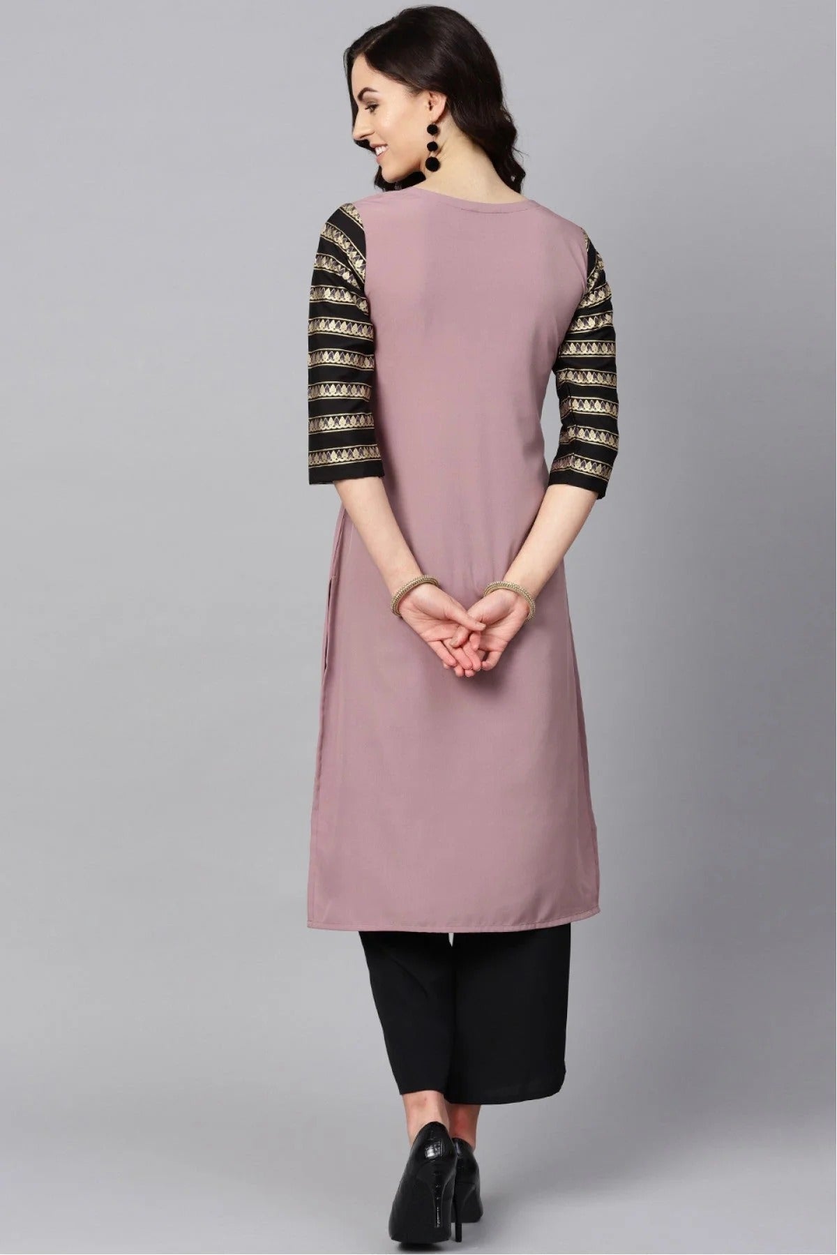 Purple Colour Plus Size Crepe Kurti KR1060190 B