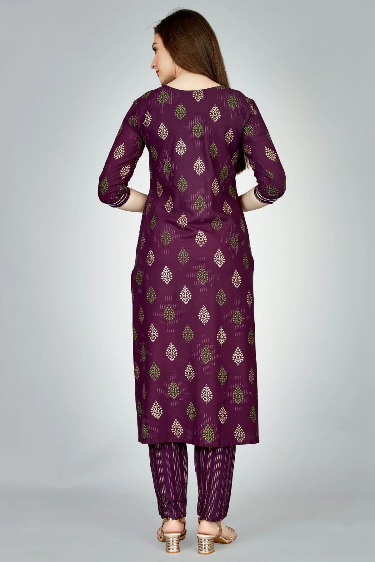 Purple Colour Rayon Kurta And Pant Set KR1111314 A