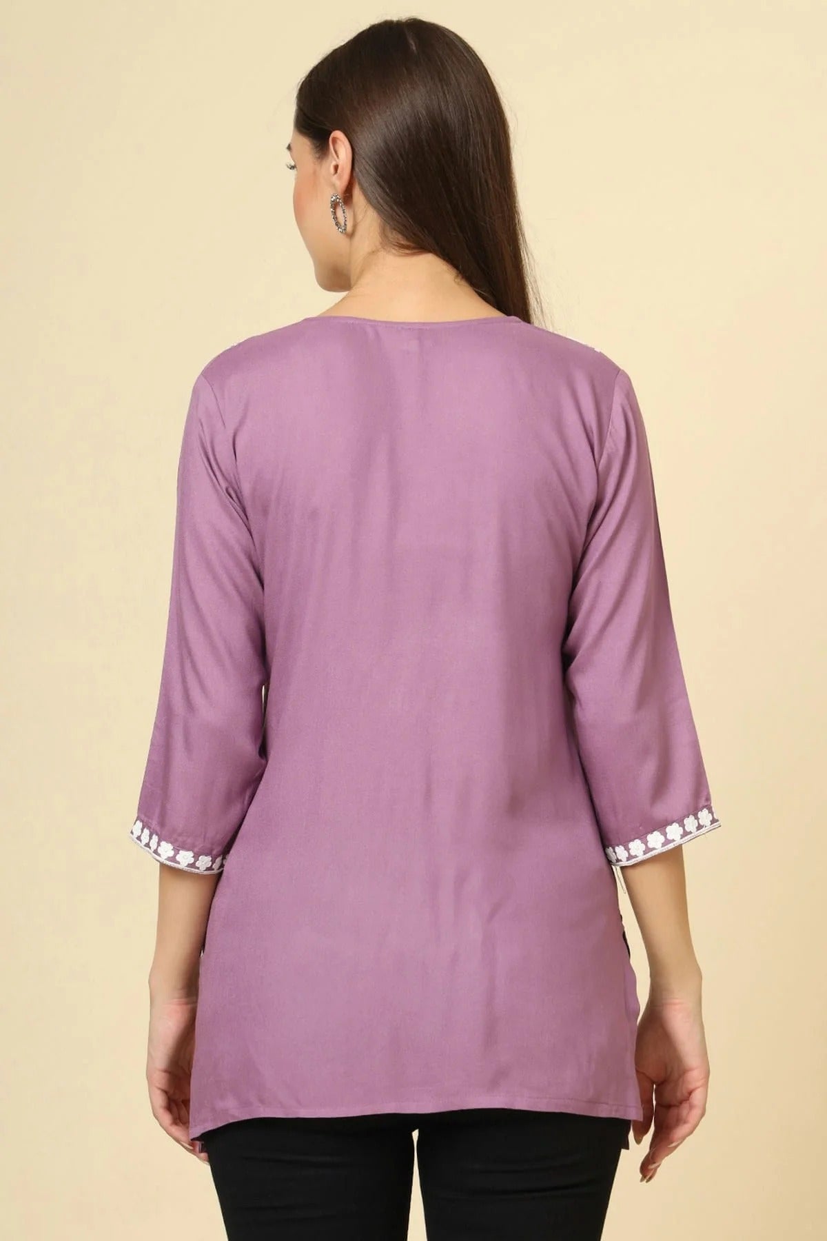 Purple Colour Rayon Readymade Top TP1110862 A