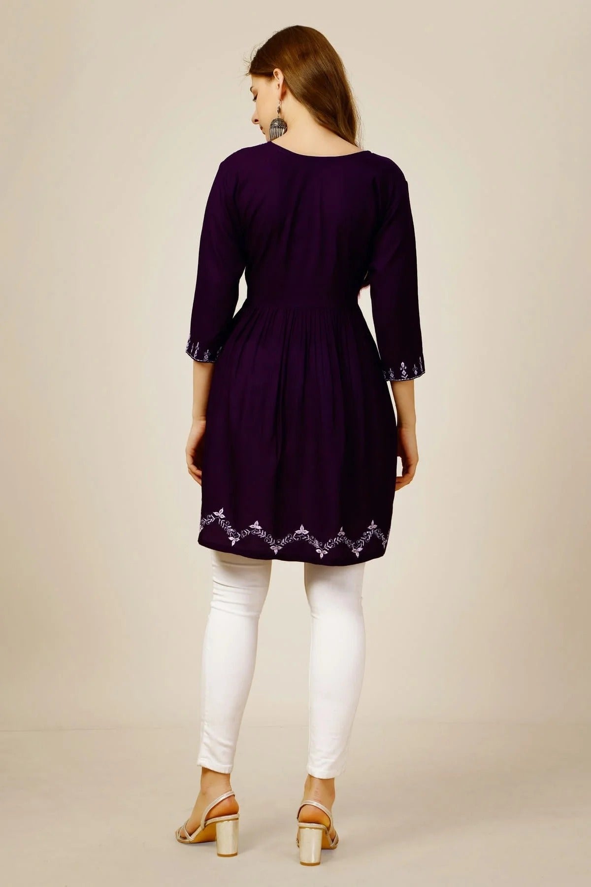 Purple Colour Rayon Thread Work